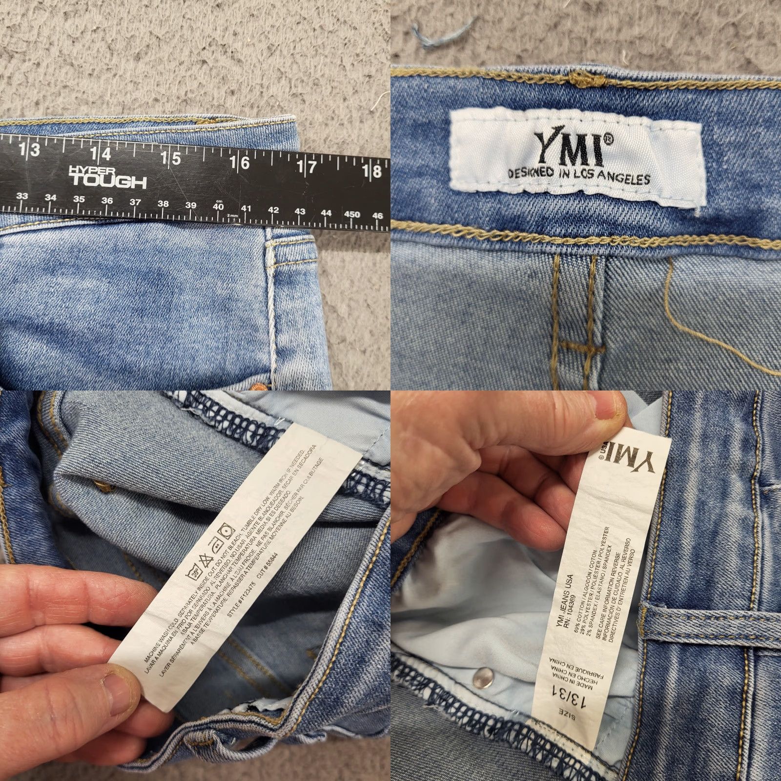 Vintage YMI Capri Jeans Womens Size 13/31 Blue Medium Wash Stretch Professionally Hemmed Size 34" / US 12 / IT 48 - 8 Thumbnail