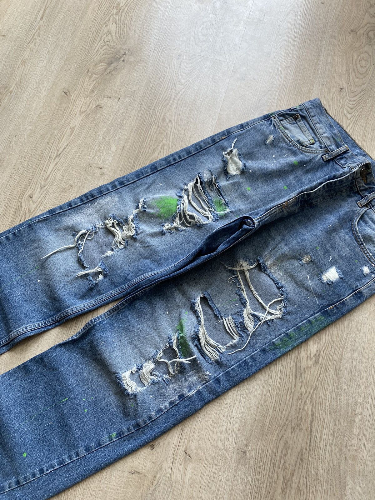 Hysteric Glamour × Le Grande Bleu (L.G.B.) × Vintage Vintage Distressed Jeans Patchwork Faded Japanese Rare Y2K Size US 32 / EU 48 - 5 Thumbnail