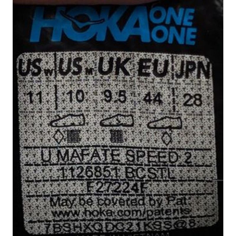 Hoka Men’s HOKA Mafate Speed 2 'Black Castlerock' 10 WORN ONCE Size US 10 / EU 43 - 10 Thumbnail