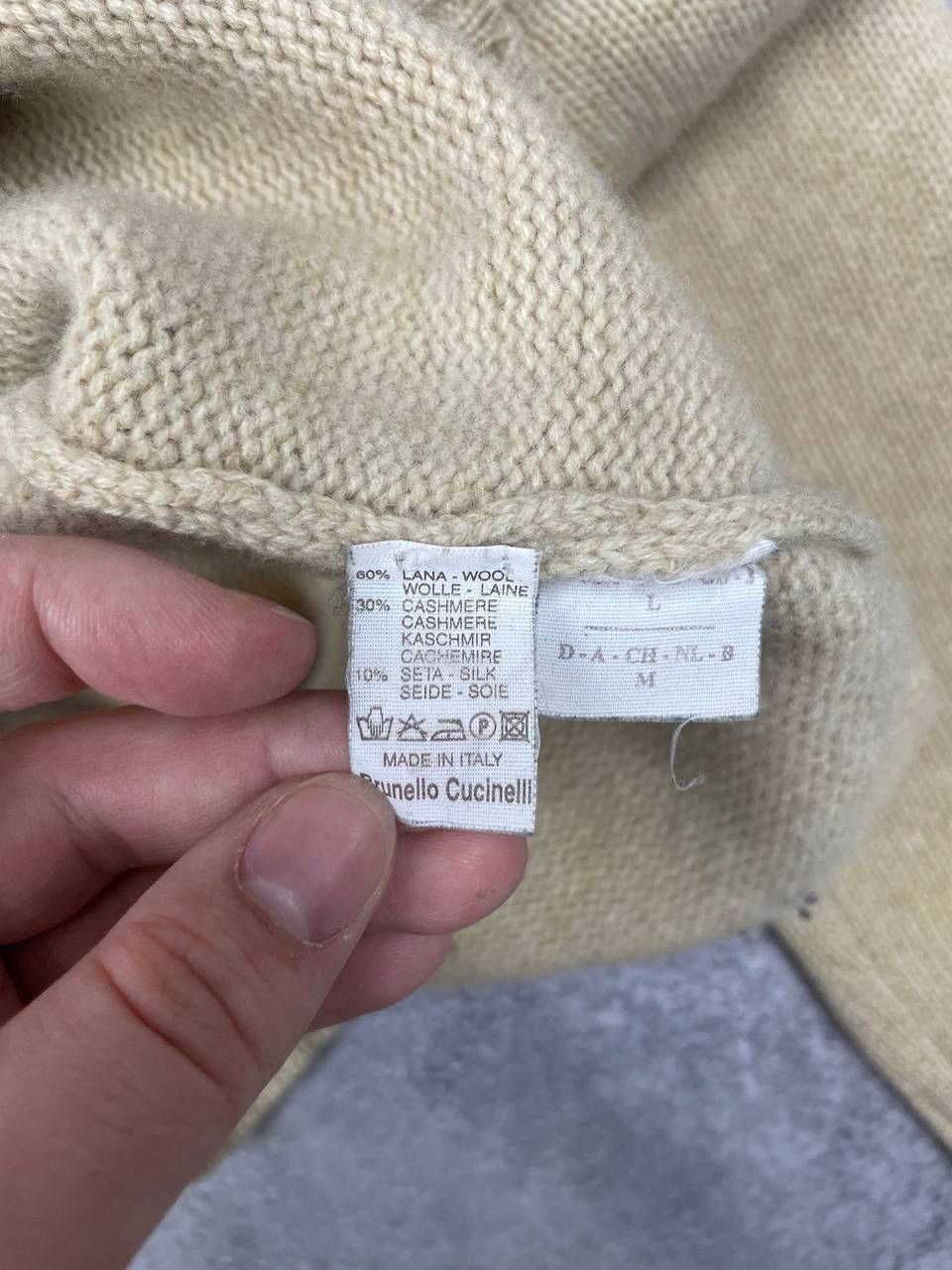 Brunello Cucinelli Brunello Cucinelli Women Wool Cardigan Beige Argyle Pattern Size M / US 6-8 / IT 42-44 - 7 Thumbnail