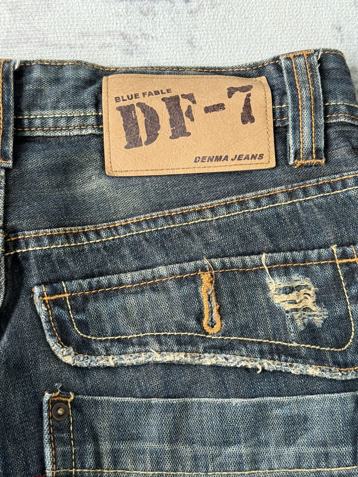 Japanese Brand Denma DF-7 Devil Flared Distressed Denim / GOA Style Size US 29 - 10 Thumbnail