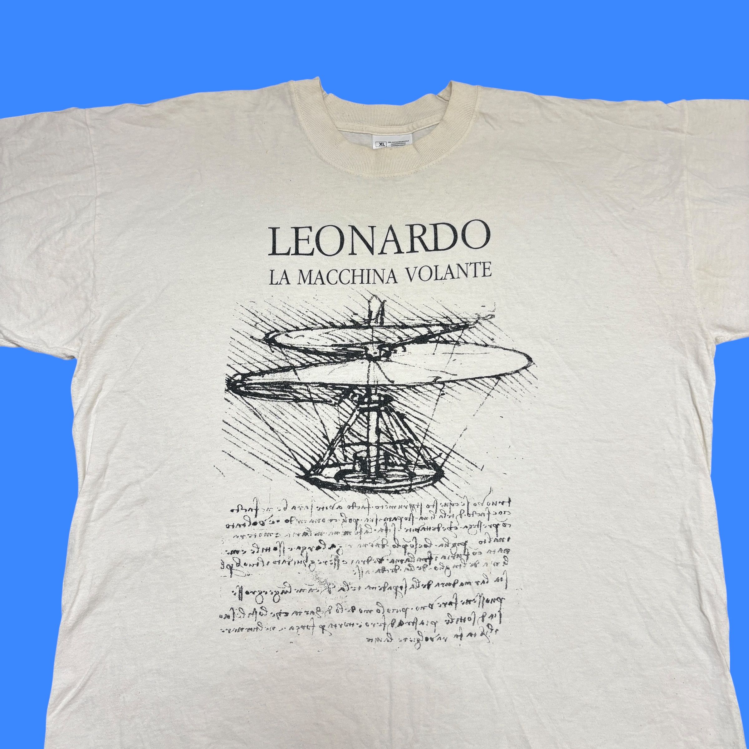 Vintage Vintage Leonardo Da Vinci T Shirt 90s Screen Stars Art Tee Size US XL / EU 56 / 4 - 2 Thumbnail