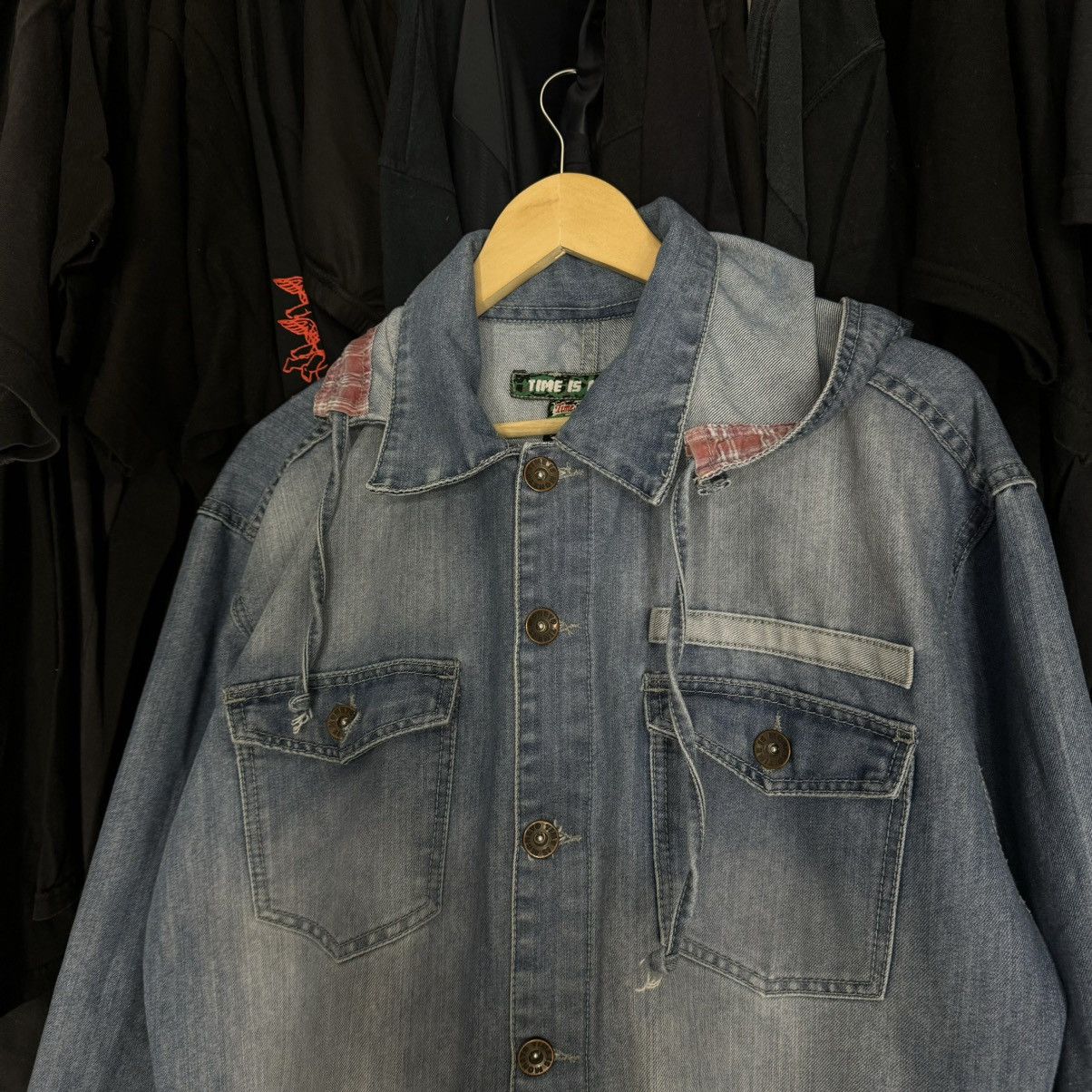 Other Time Is Money Rap Y2K Long Sleeve Denim Jumpsuit Size US 34 / EU 50 - 5 Thumbnail