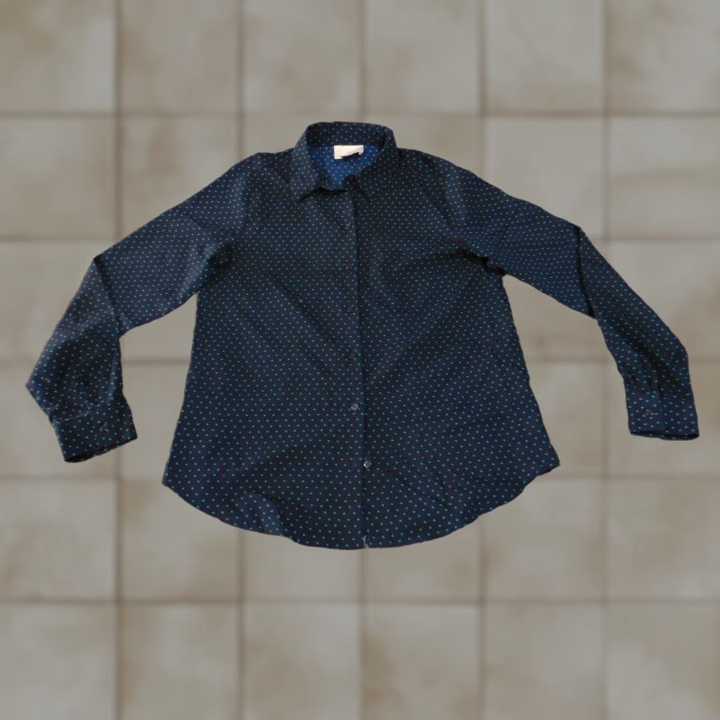 Loft VINTAGE Ann Taylor Loft Shirt Womens XS Polka Dot Button Down Long Sleeve Blouse Top Size XS / US 0-2 / IT 36-38 - 1 Thumbnail