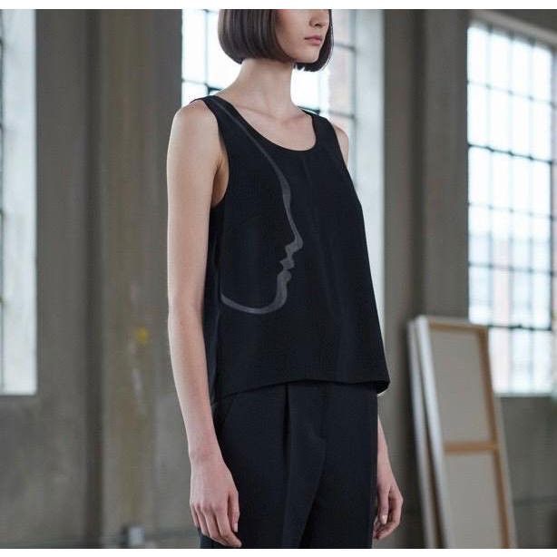Cop Copine The Cop Copine Silhouette Face Tank Top Size ONE SIZE - 2 Thumbnail