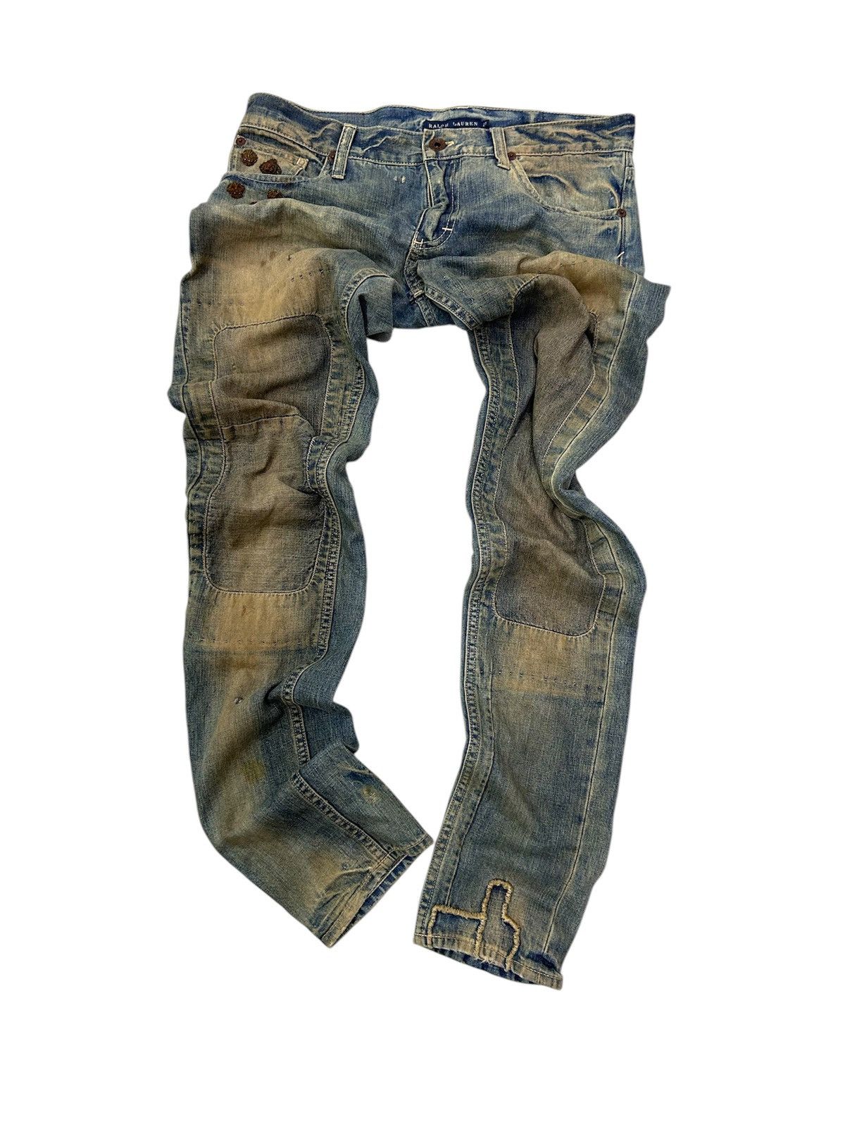 Polo Ralph Lauren × Ralph Lauren × Vintage Vintage Ralph Lauren & Co Vintage Specialist Mud Wash Jeans Size US 33 - 9 Thumbnail