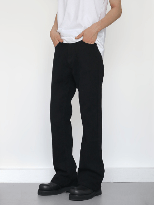 Japanese Brand × Vintage Retro black men's versatile straight casual flared jeans Size US 32 / EU 48 - 3 Thumbnail