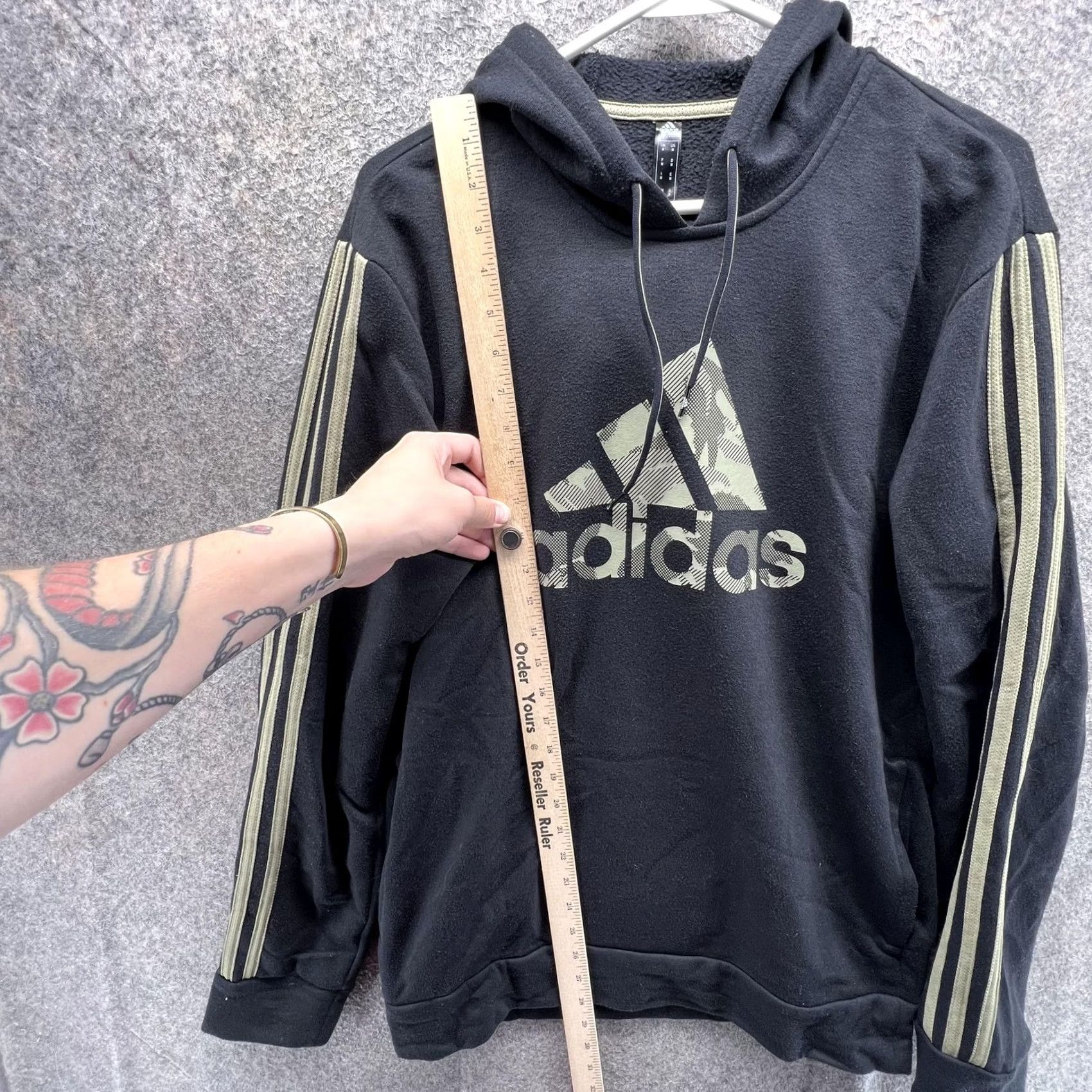Adidas Adidas Hoodie Mens Medium Black Camo Logo 3 Stripes Fleece Pullover Sweatshirt Size US M / EU 48-50 / 2 - 7 Thumbnail