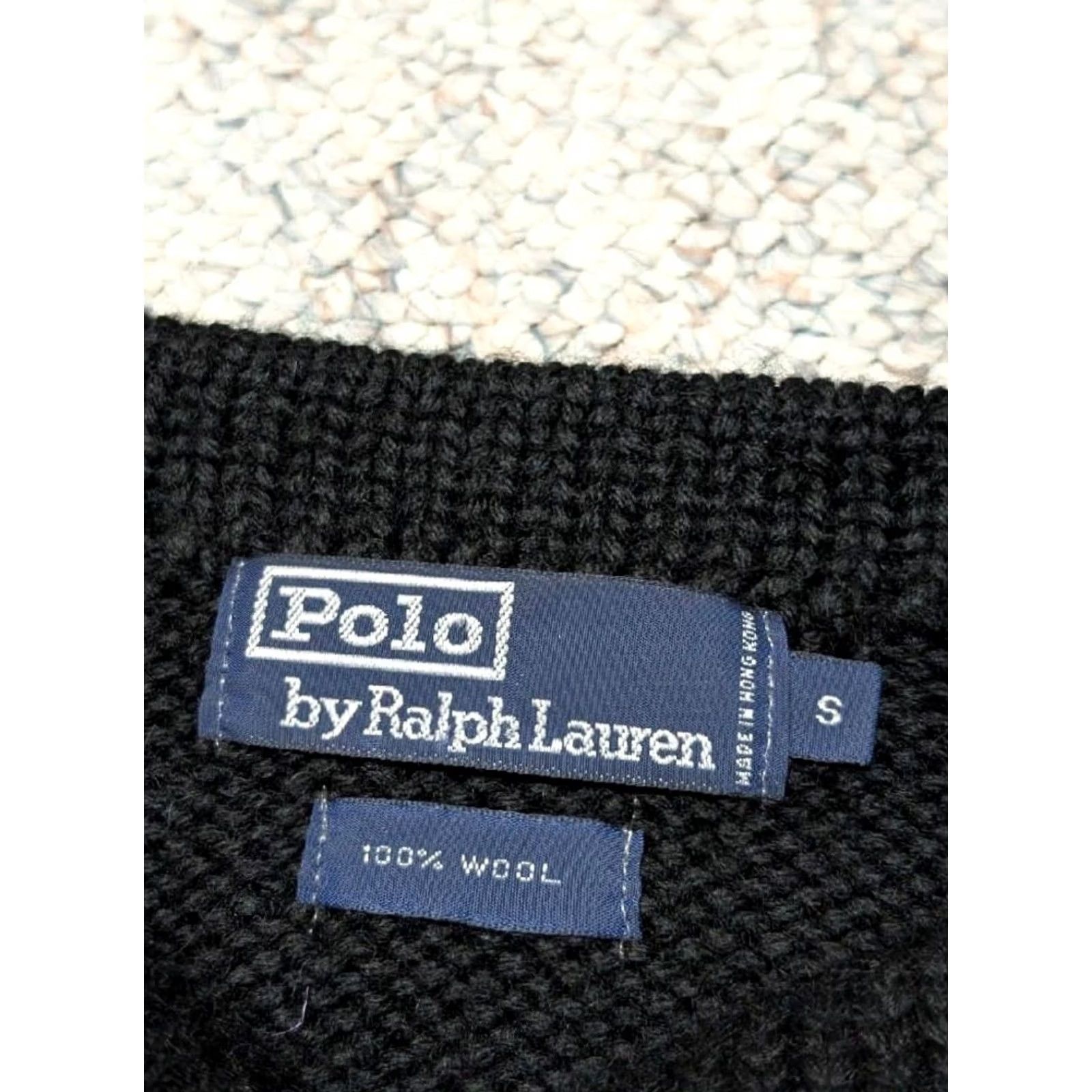 Polo Ralph Lauren VINTAGE Polo Ralph Lauren Sweater Shirt Mens S Cashmere Wool Knit Striped Crew Neck Black Green 1990s Size US S / EU 44-46 / 1 - 5 Thumbnail