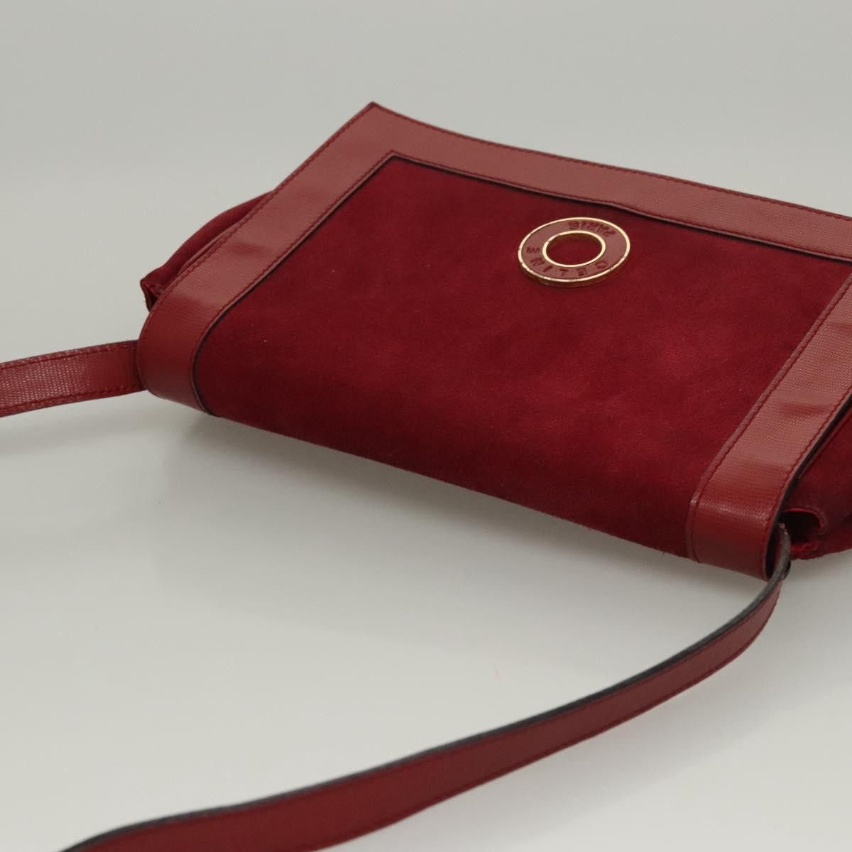 Celine CELINE Shoulder Bag Suede Leather Red Gold Size ONE SIZE - 6 Thumbnail