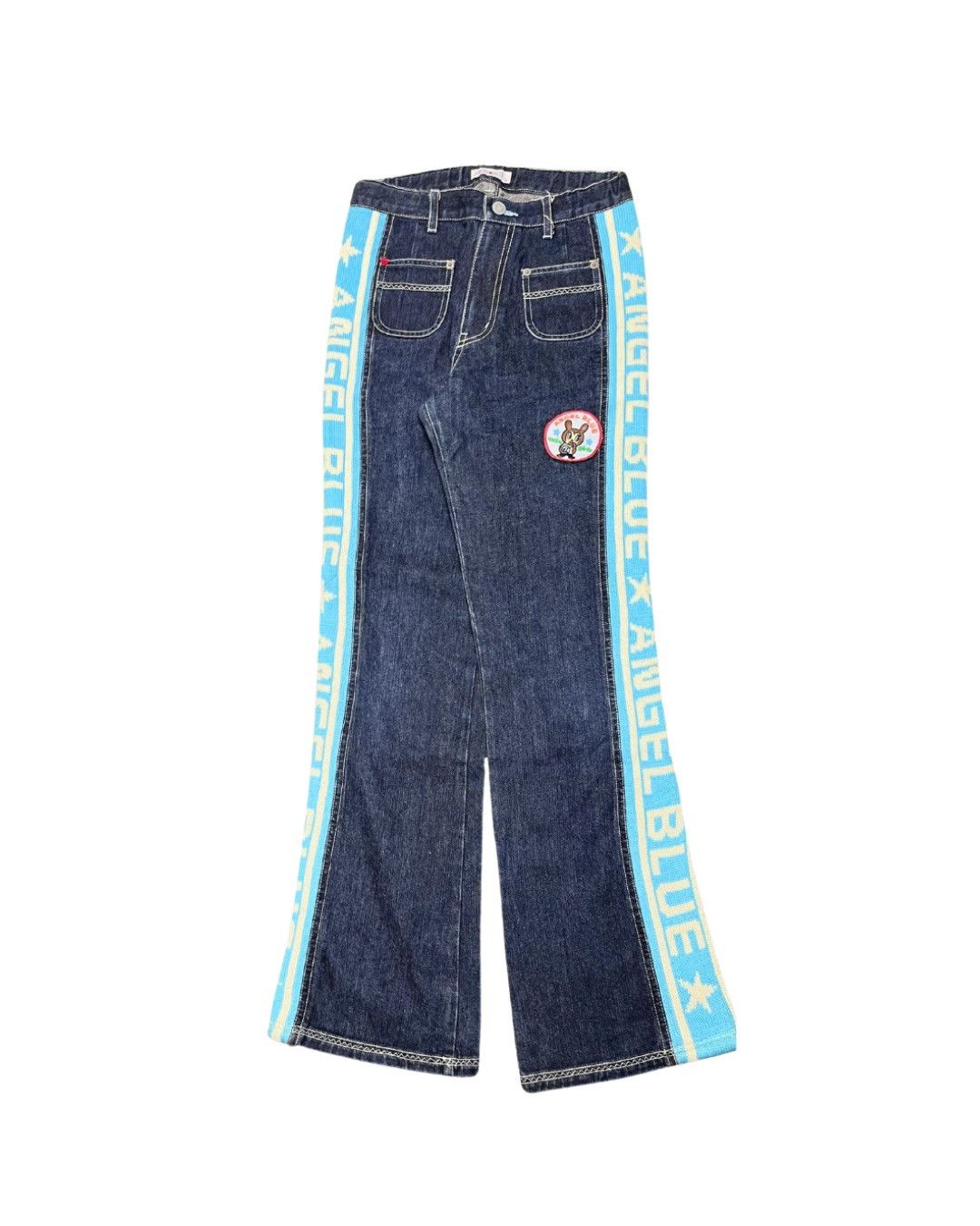 Angel Blue Angel Blue Archival Side-Stripe Logo Patch Flare Denim Size 26" / US 2 / IT 38 - 1 Thumbnail