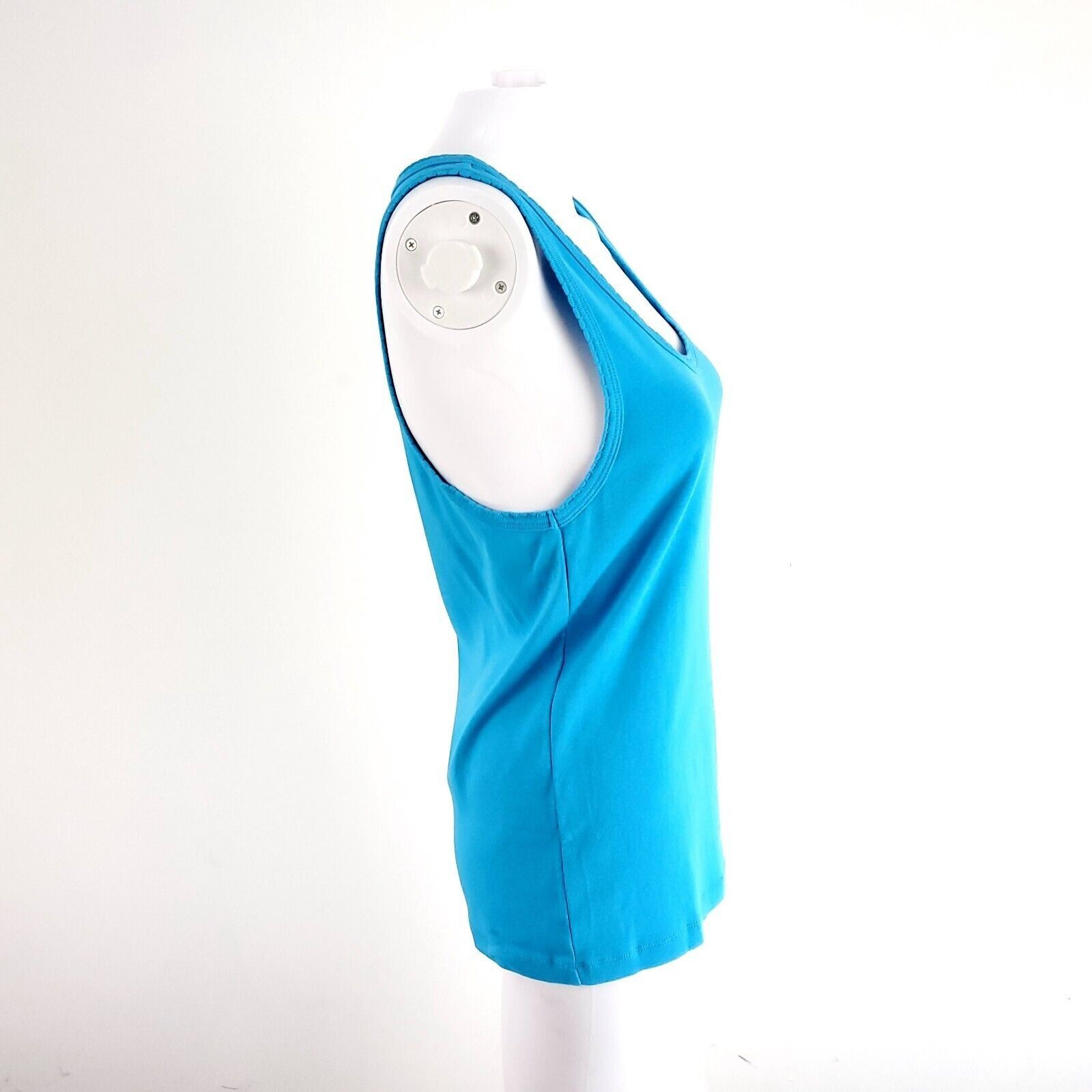 J.Crew J Crew Perfect Fit Blue Tank Top Large Cotton Yarns Size L / US 10 / IT 46 - 4 Thumbnail
