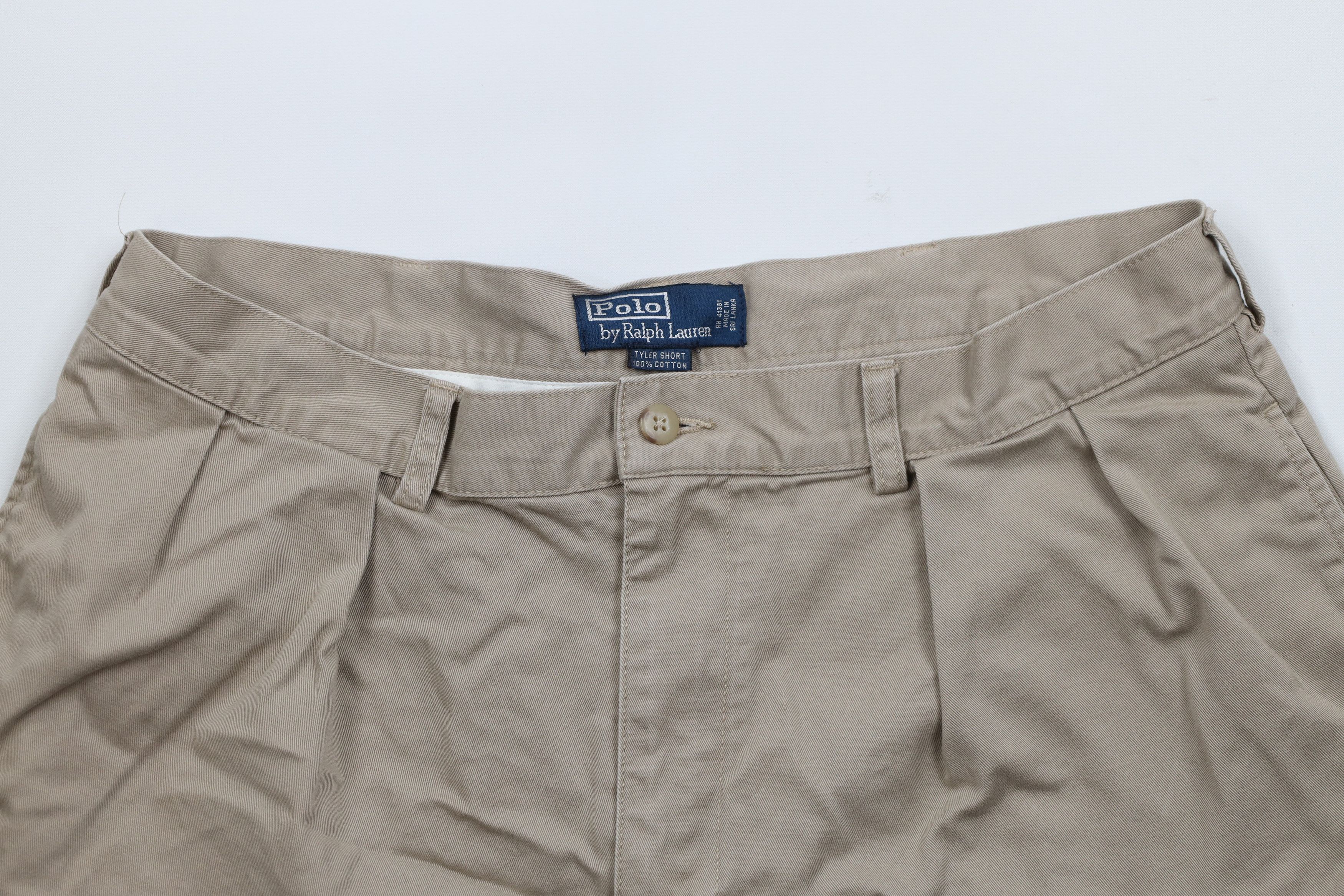 Ralph Lauren × Vintage Vintage 90s Ralph Lauren Above Knee Chino Shorts Beige Size US 34 / EU 50 - 2 Thumbnail