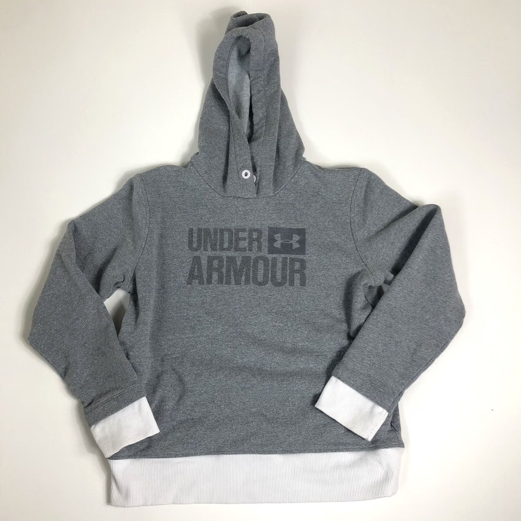 Under Armour Under Armour Hoodie Women Size S Gray Pullover Long Sleeve Logo Activewear Pullover S Regular Graphic Print Size S / US 4 / IT 40 - 2 Thumbnail