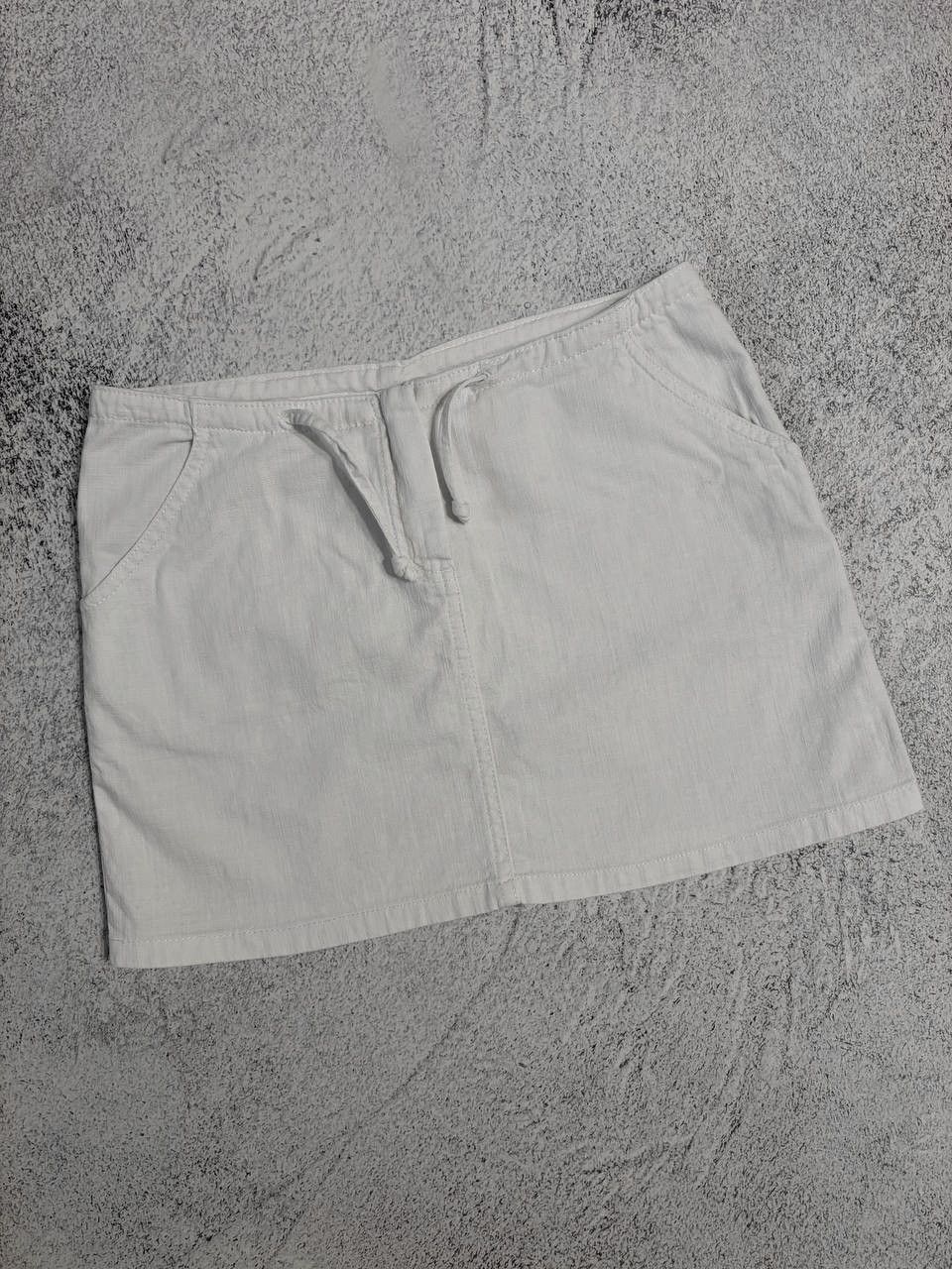 Dolce & Gabbana Dolce & Gabbana White Linen Mini Skirt Y2K Drawstring Waist Size 27" / US 4 / IT 40 - 2 Thumbnail
