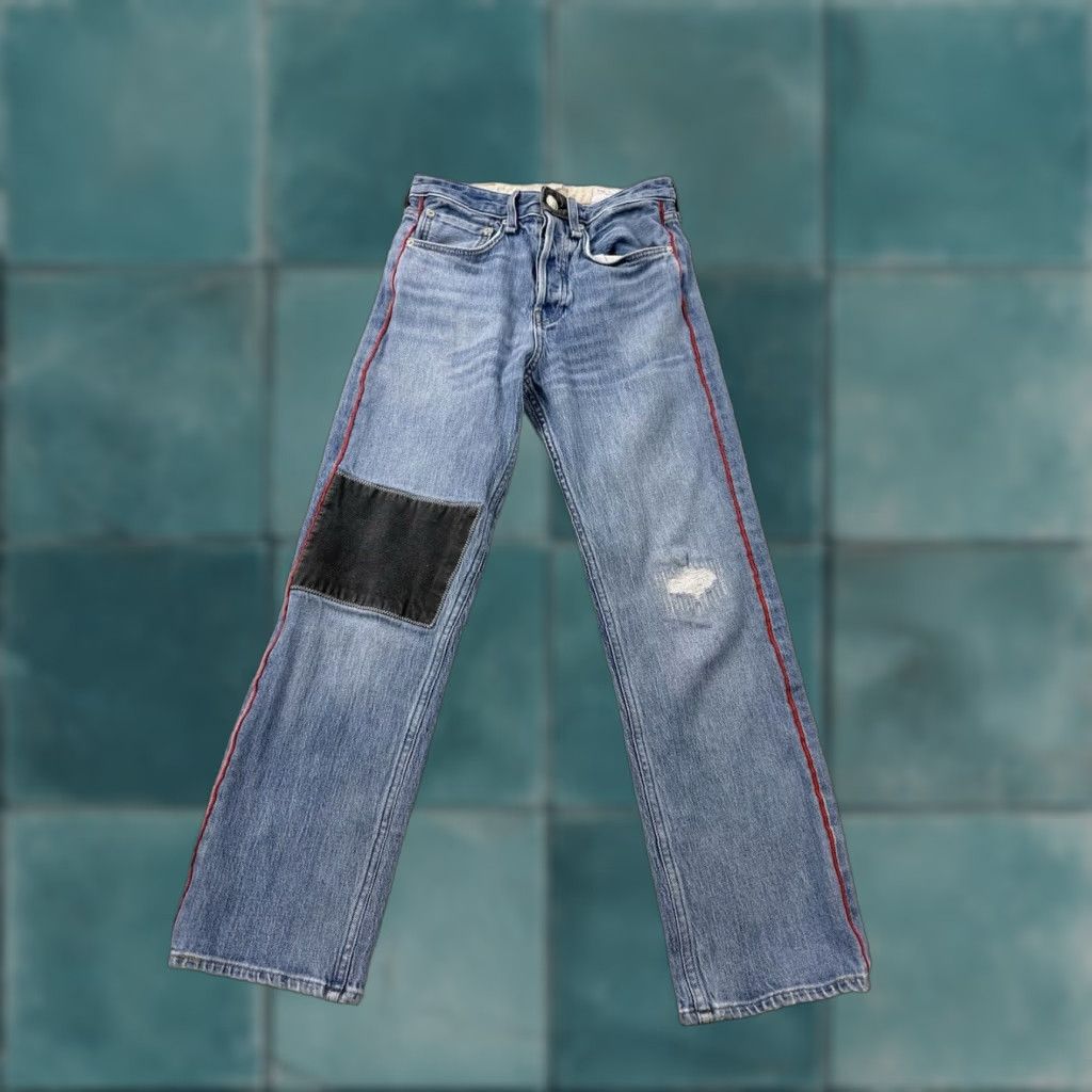 Rag & Bone VINTAGE Rag & Bone Women’s Jeans 24 High Rise Straight Ankle Patchwork Denim Blue 2010s Size 42" / US 20 - 1 Thumbnail
