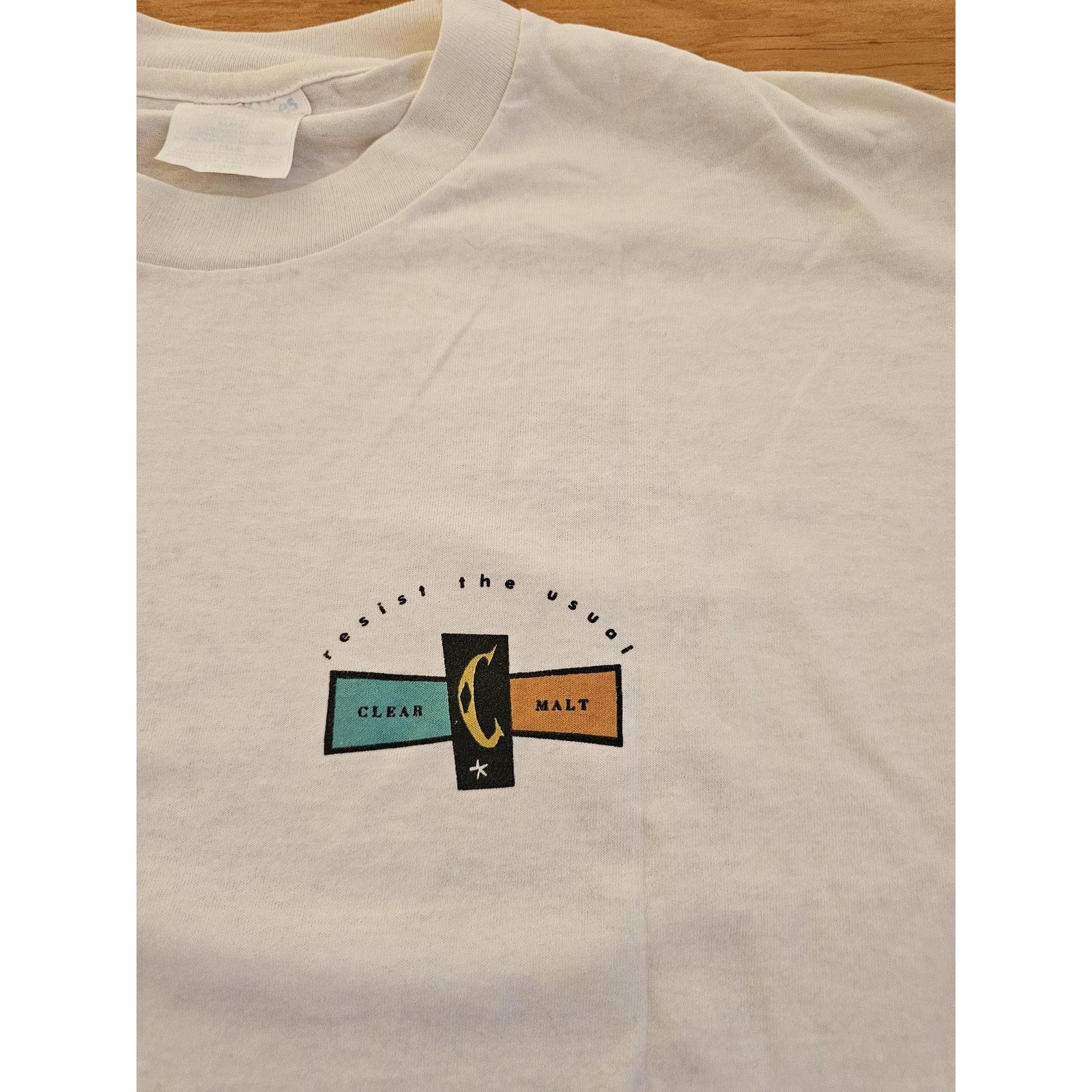 Hanes Clash Clear Malt Beverage White T-shirt Sz XL 1990s Size US XL / EU 56 / 4 - 3 Thumbnail