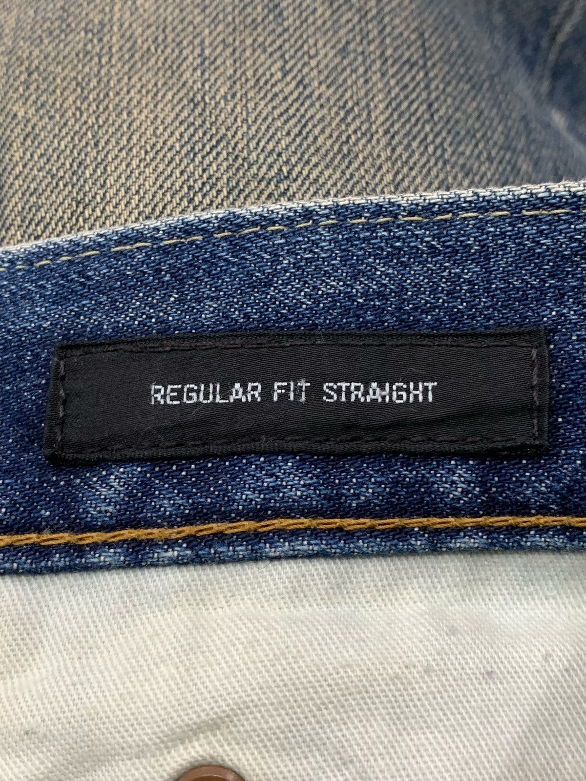 Japanese Brand Mud Wash Y2K Tokyo Distressed Regular Straight Denim (AD24) Size US 31 - 13 Thumbnail