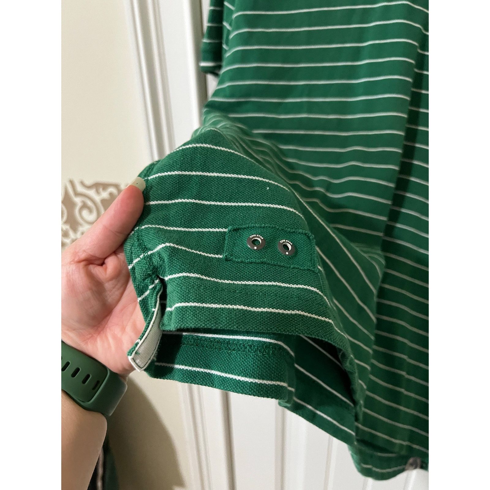 Converse Converse One Star Polo Shirt Green White Striped Vintage Size US L / EU 52-54 / 3 - 4 Thumbnail
