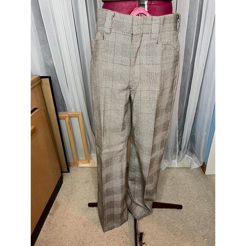 Vintage suit plaid black white brown 1980s Size 44R - 6 Thumbnail