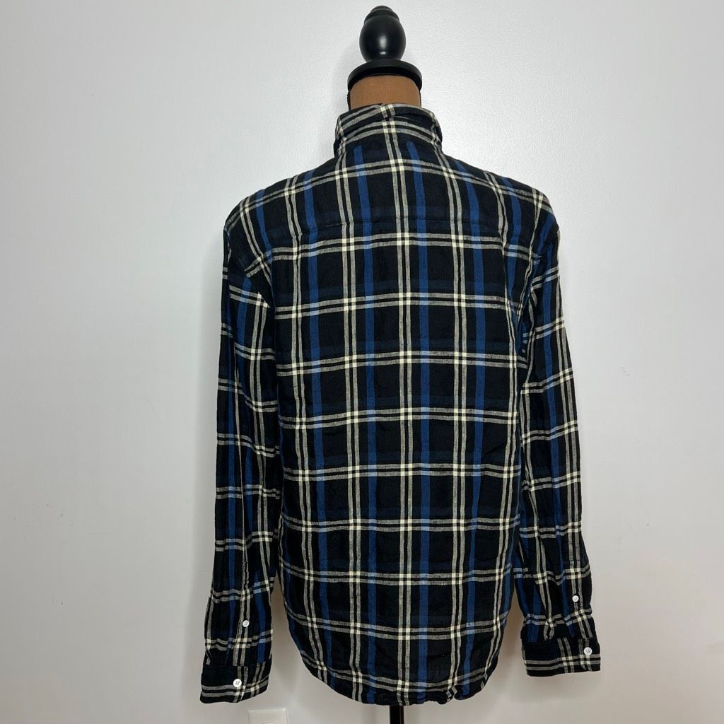 Club Monaco Club Monaco Black Multi Long Sleeve Plaid 100% Linen Button Up Shirt Mens Medium Size US M / EU 48-50 / 2 - 10 Thumbnail