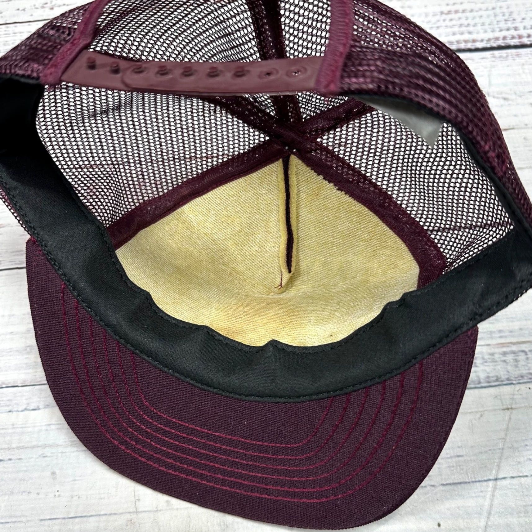 Commando Medical Group Air Mobility Command Tucker Hat Burgundy Air Force Snapback Trucker Hat Men One Size Burgundy Size ONE SIZE - 7 Thumbnail