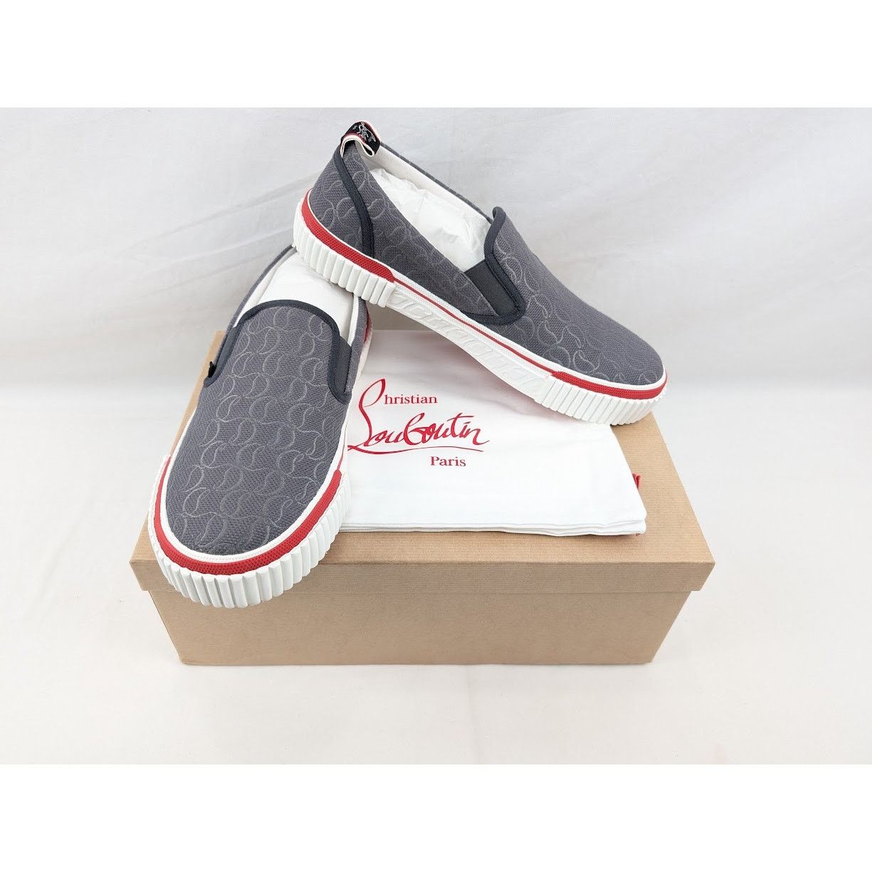 Christian Louboutin o1rshd1 Pedro Boat Flat Sneakers in Smoky Size US 11 / EU 44 - 19 Thumbnail