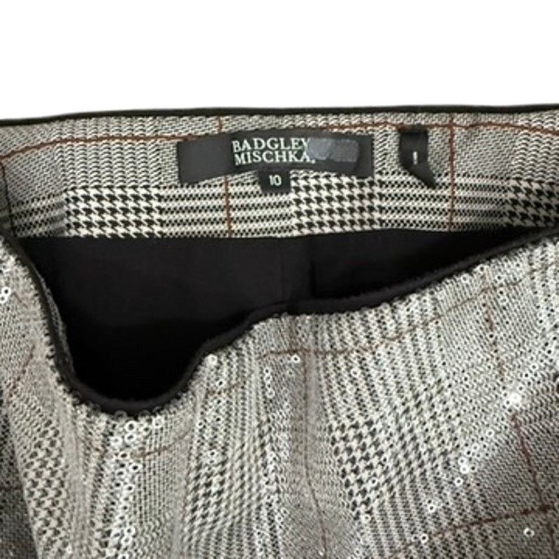 Badgley Mischka Badgley Mischka Sequin Plaid Slim Ankle Pants, Size US 10 Size 32" / US 10 / IT 46 - 5 Thumbnail