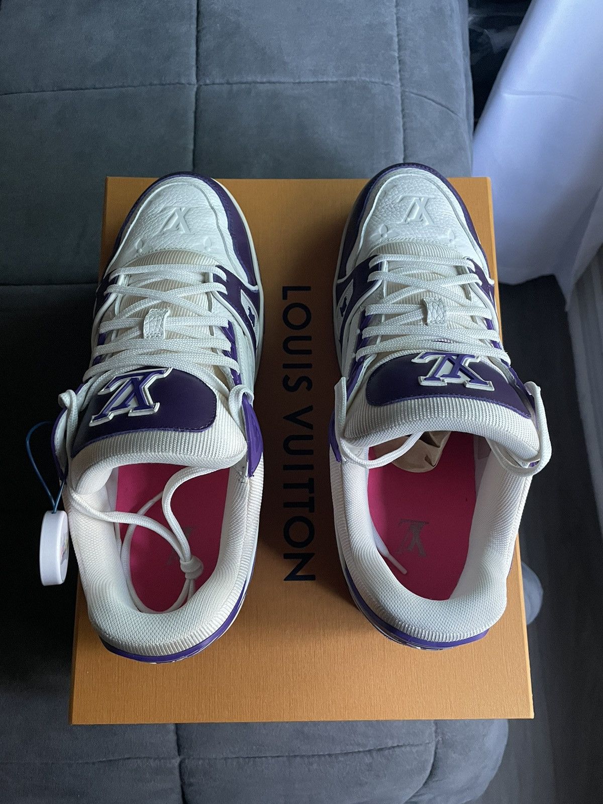 Louis Vuitton Louis Vuitton White Purple Monogram Trainer Size US 9.5 / EU 42-43 - 7 Thumbnail