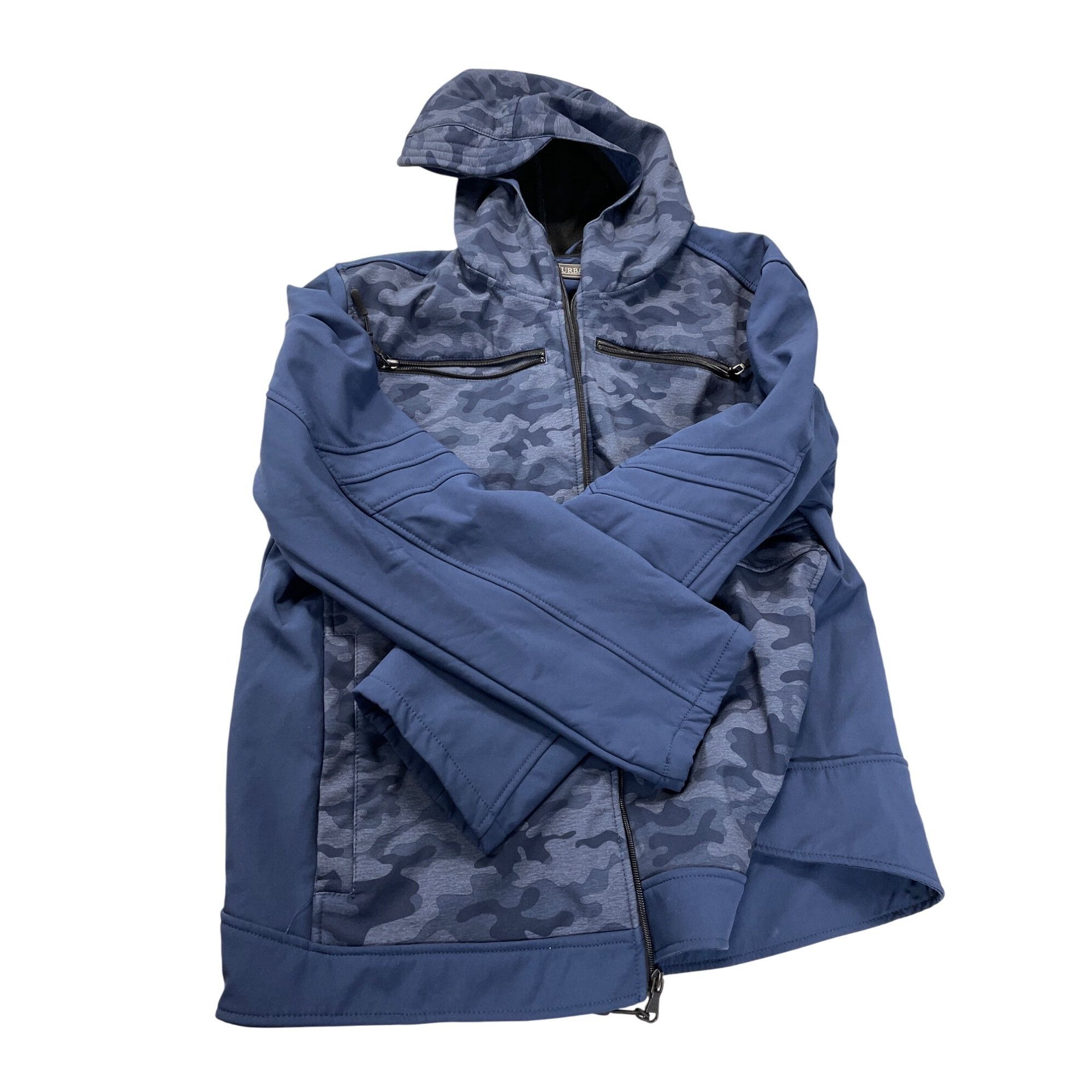 Urban Republic Urban Republic Mens Blue Camouflage Zip-Up Hooded Jacket Siz Size US XL / EU 56 / 4 - 3 Thumbnail