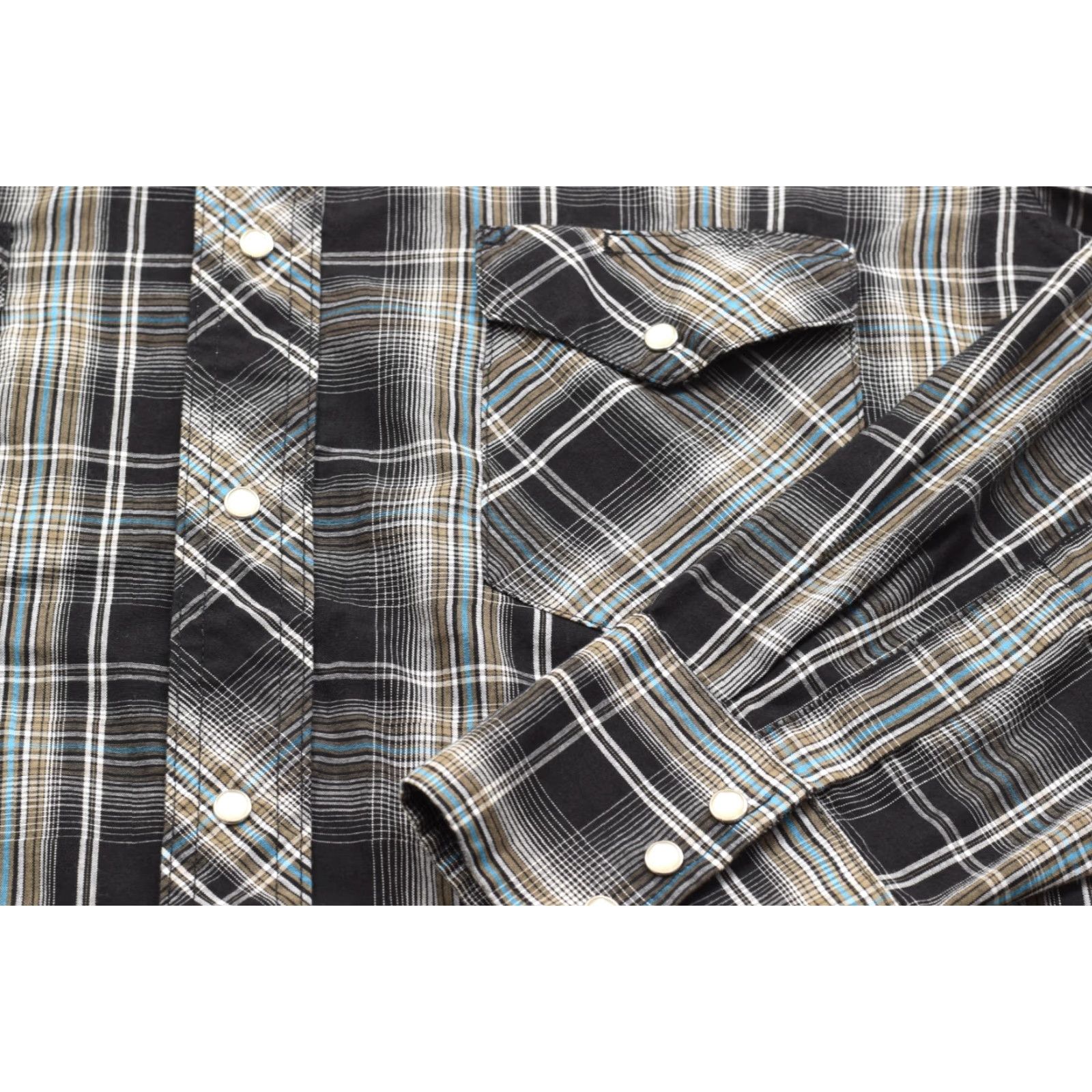 Wrangler Wrangler Western Fashion Snap Shirt Men XL Black Plaid Pearl Snap Long Sleeve Size US XL / EU 56 / 4 - 7 Thumbnail
