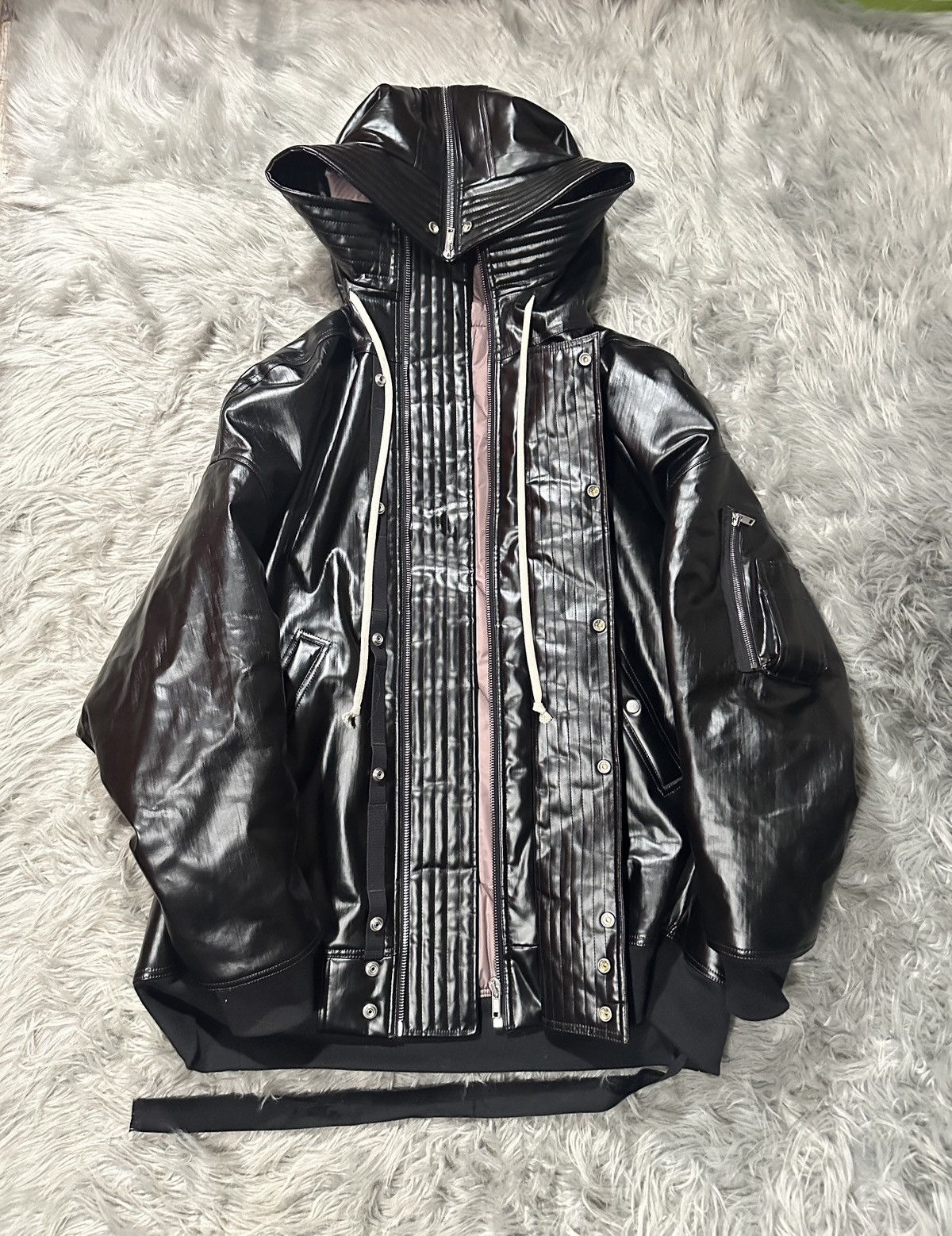 Rick Owens Drkshdw Rick Owens Waxed Exploder Hooded Bomber Size US L / EU 52-54 / 3 - 1 Thumbnail