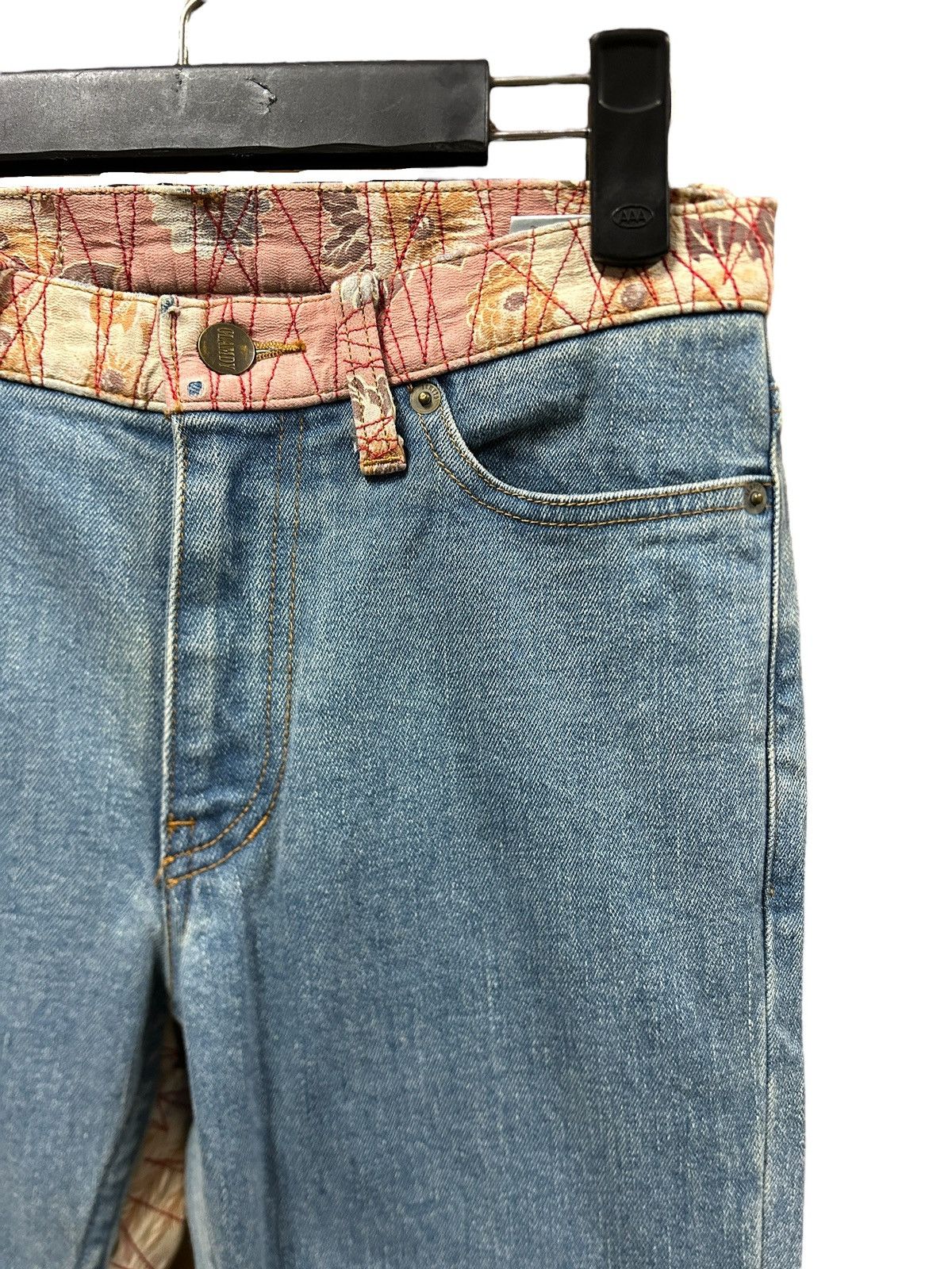 Japanese Brand × Kamakura Vintage Glamdy Japan Embroidery Sukajan Flowers Jeans Size US 28 / EU 44 - 5 Thumbnail