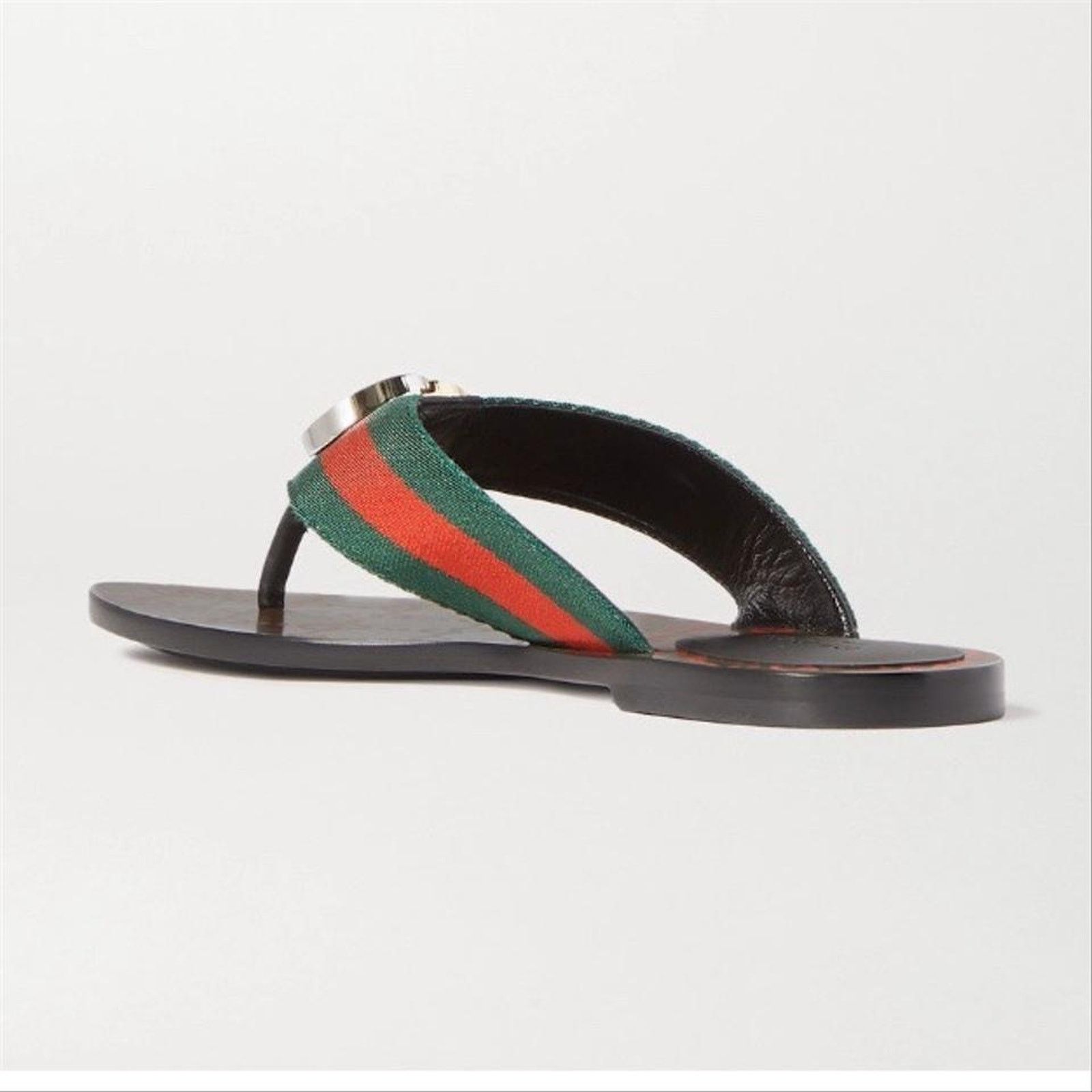 Gucci Kika GG logo stripe web sandals Size US 5 / IT 35 - 4 Thumbnail