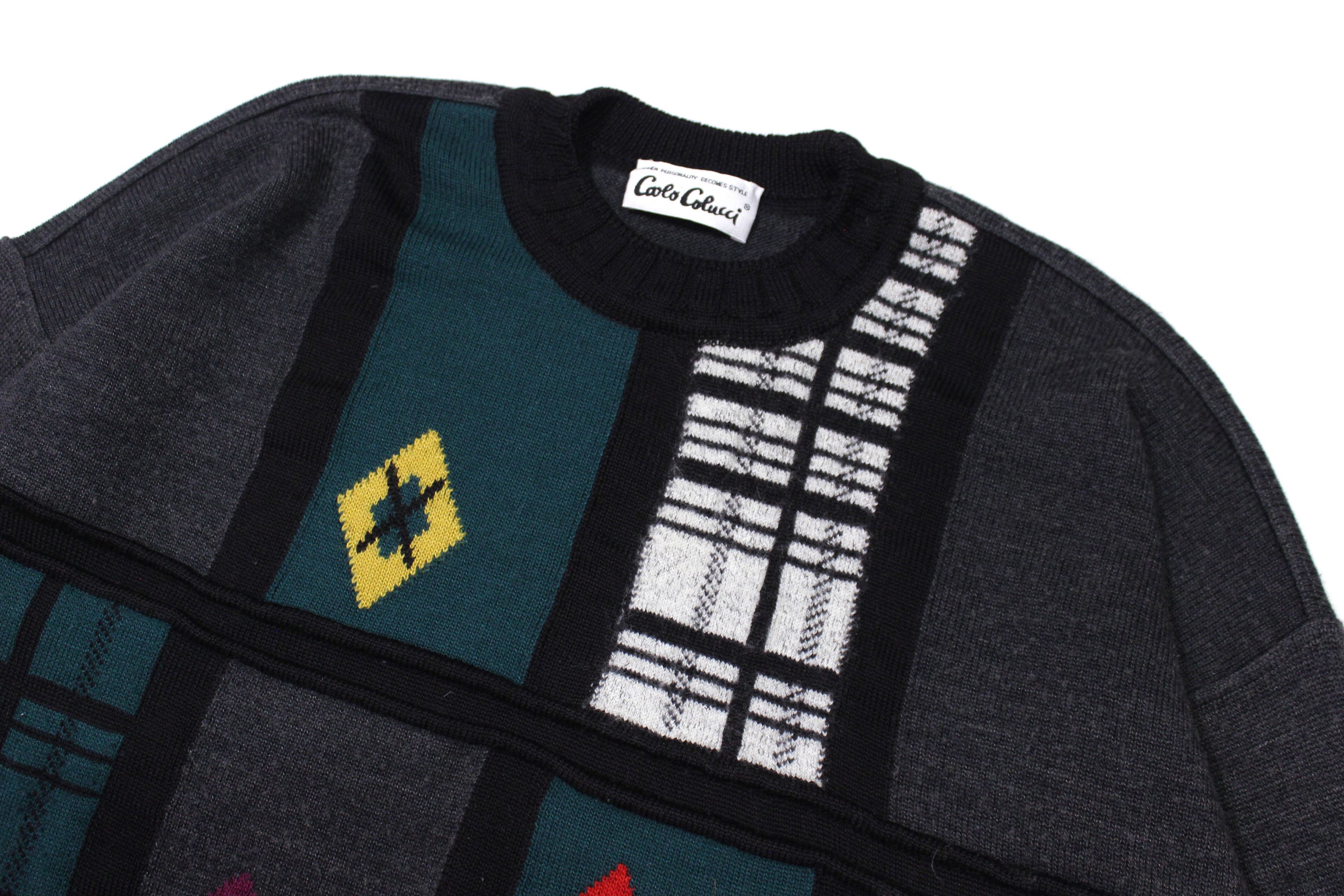Carlo Colucci 90S Embroidered Wool Acryl Knit Size US L / EU 52-54 / 3 - 3 Thumbnail
