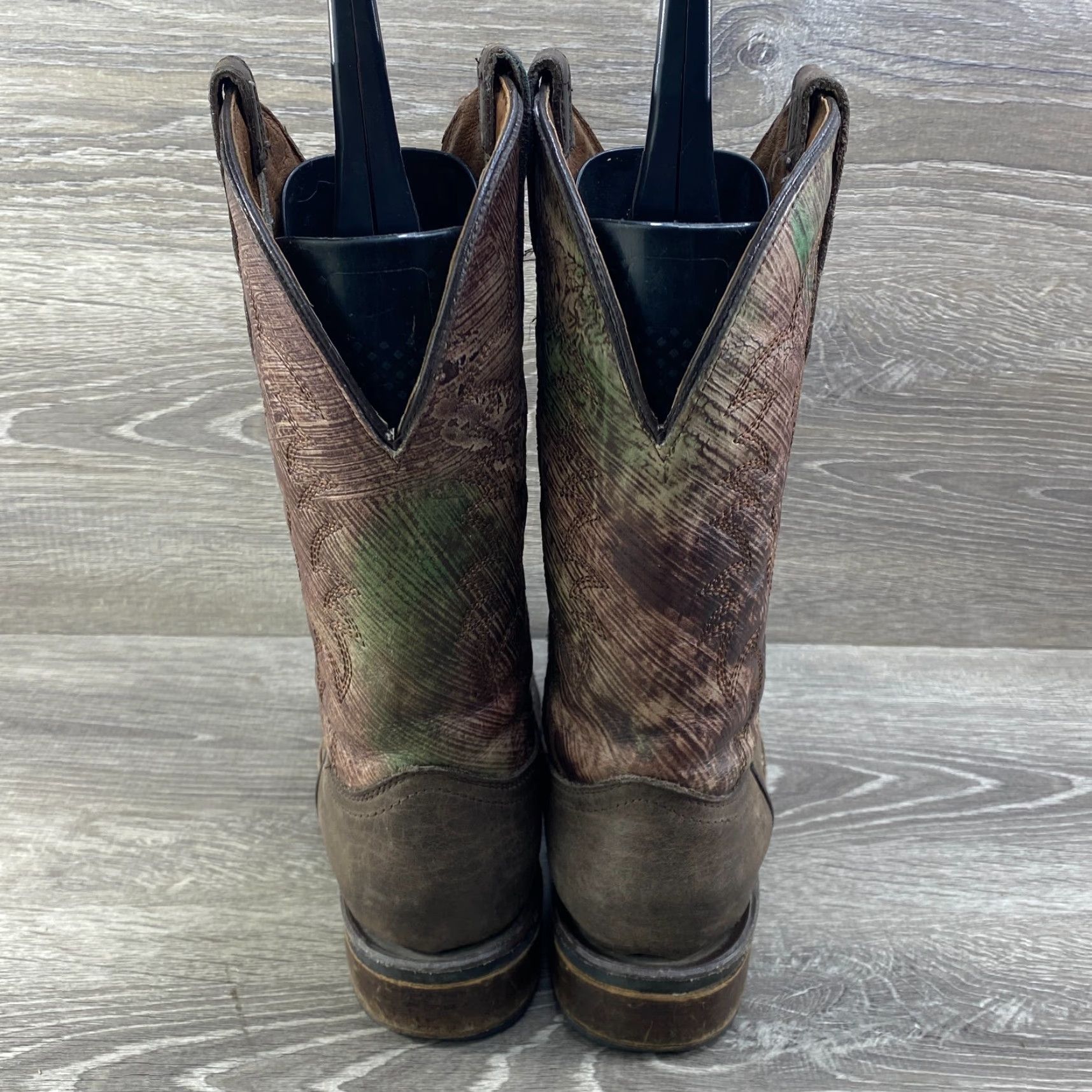 Vintage Circle G Men's 7.5 D Brown Leather Square Toe Cowboy Western Boots Distressed Size US 8 / EU 41 - 7 Thumbnail