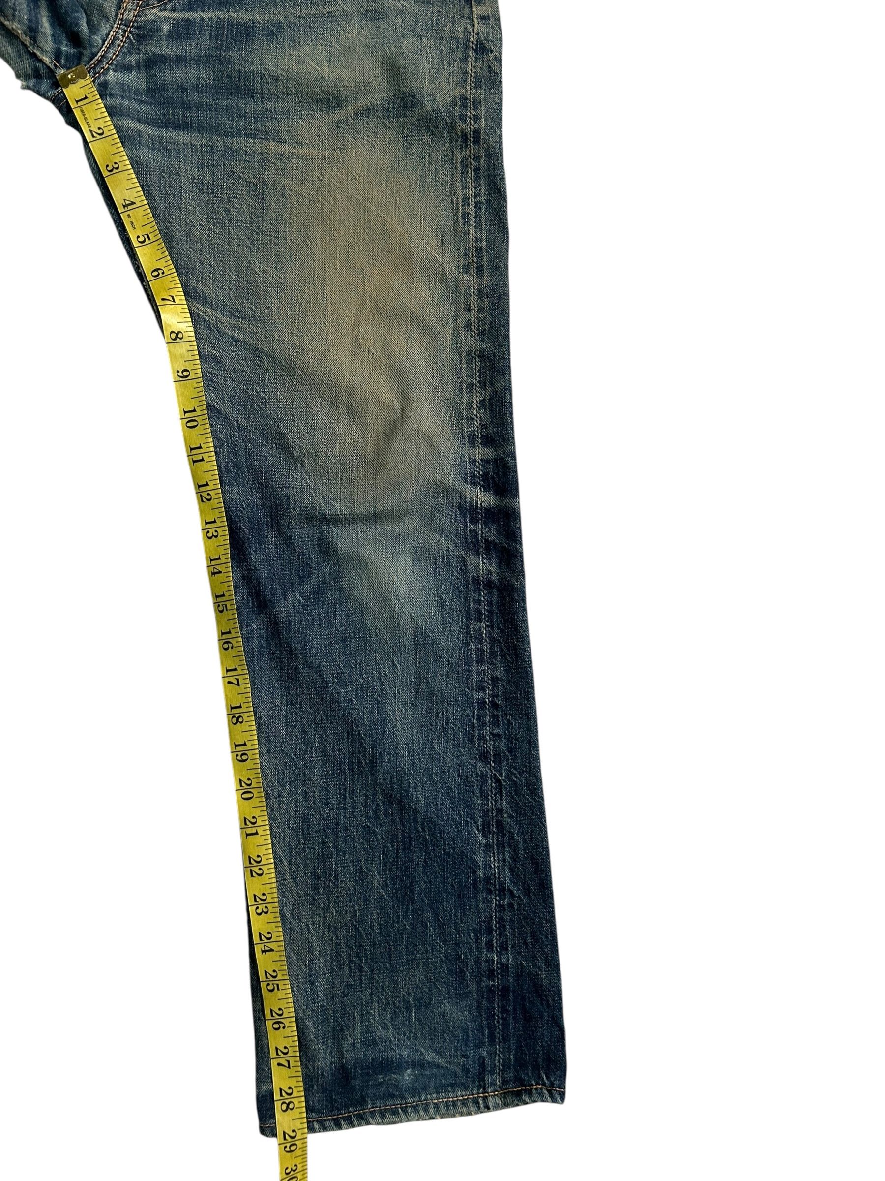 Kapital × Vintage × Warehouse VINTAGE WAREHOUSE 800 SELVEDGE BUTTON FLY DISTRESSED DENIM Size US 32 / EU 48 - 19 Thumbnail