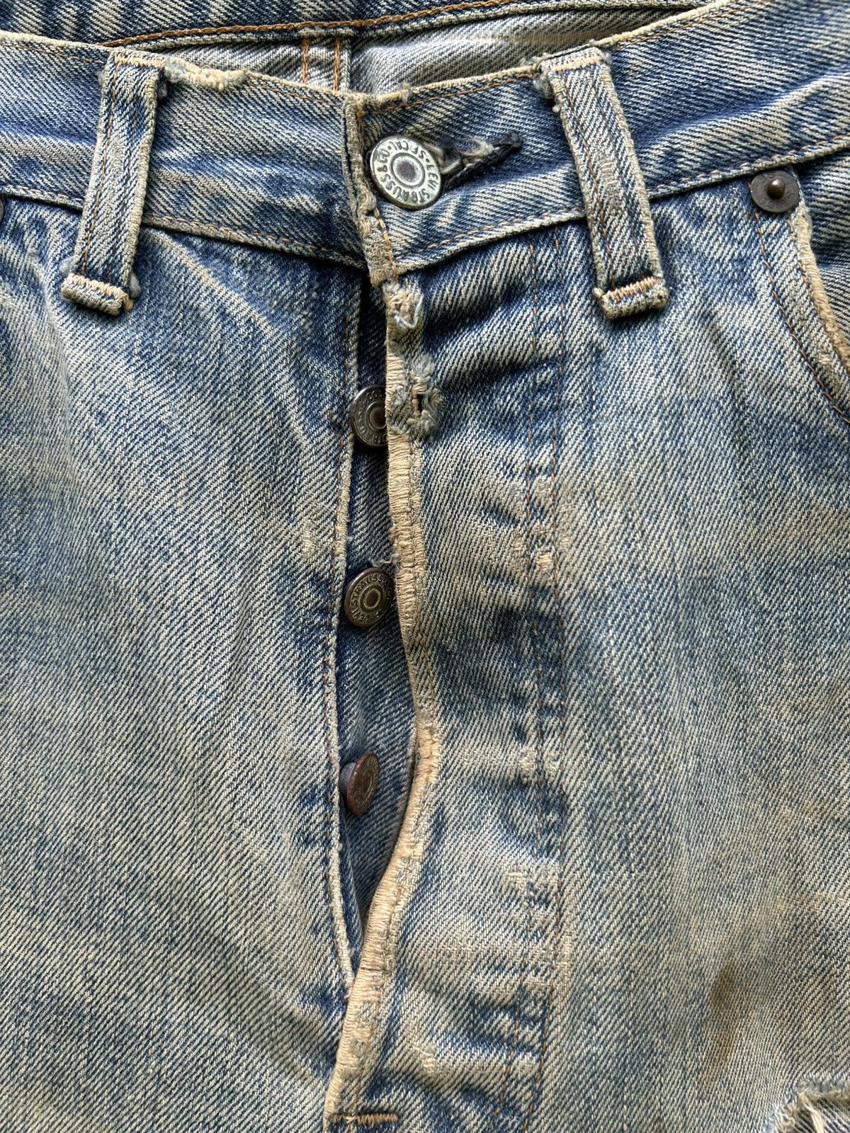 Levi's × Vintage 70's THRASHED Levi's 6 Reconstructed Repair Denim Size US 33 - 10 Thumbnail
