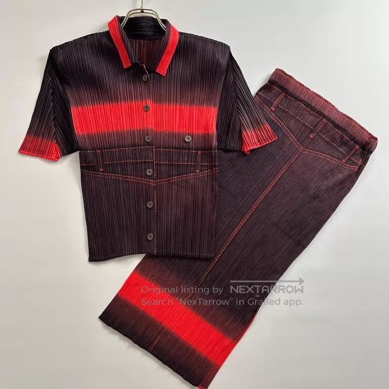 Issey Miyake Issey Miyake Color-blocked Short Sleeve Top Size L / US 10 / IT 46 - 1 Thumbnail