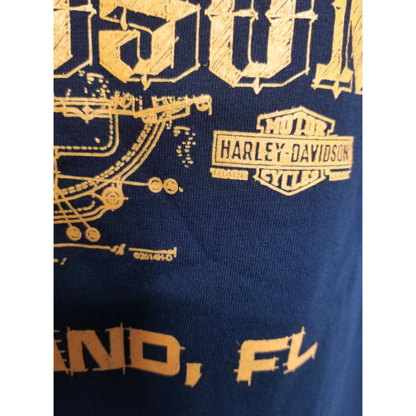 Harley Davidson Harley-Davidson Mens M T-Shirt 2014 Lakeland FL Black Crew Neck Short Sleeve Retro Pattern Solid Cotton Size US M / EU 48-50 / 2 - 3 Thumbnail