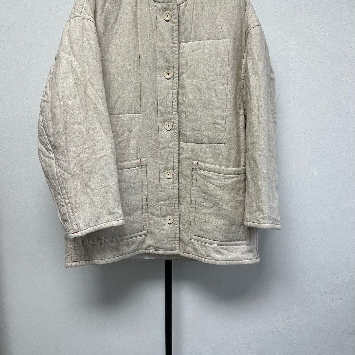 Acne Studios Acne Studios Beige Linen Button Up Jacket Size XXS Size XXS / US 00 / IT 34 - 1 Thumbnail