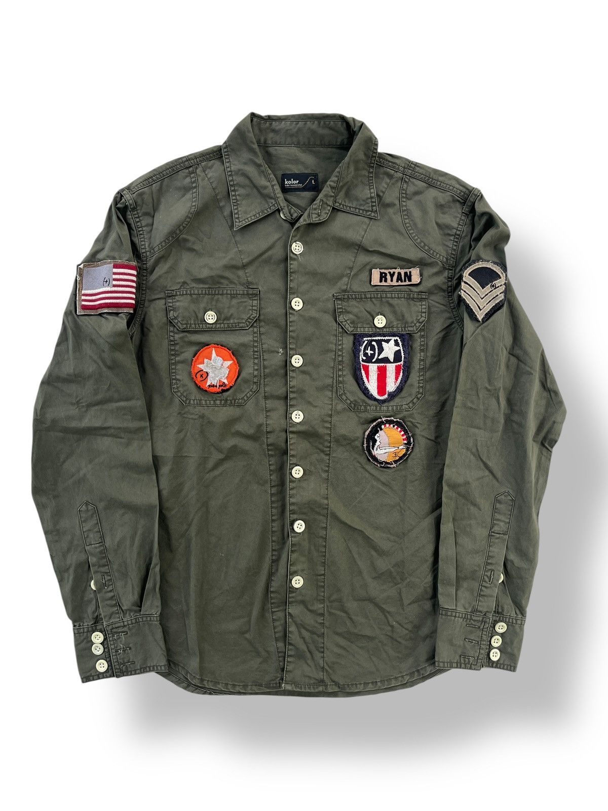 Kolor KOLOR BEACON Japan USA Patch Military Army Shirt Size US L / EU 52-54 / 3 - 1 Thumbnail
