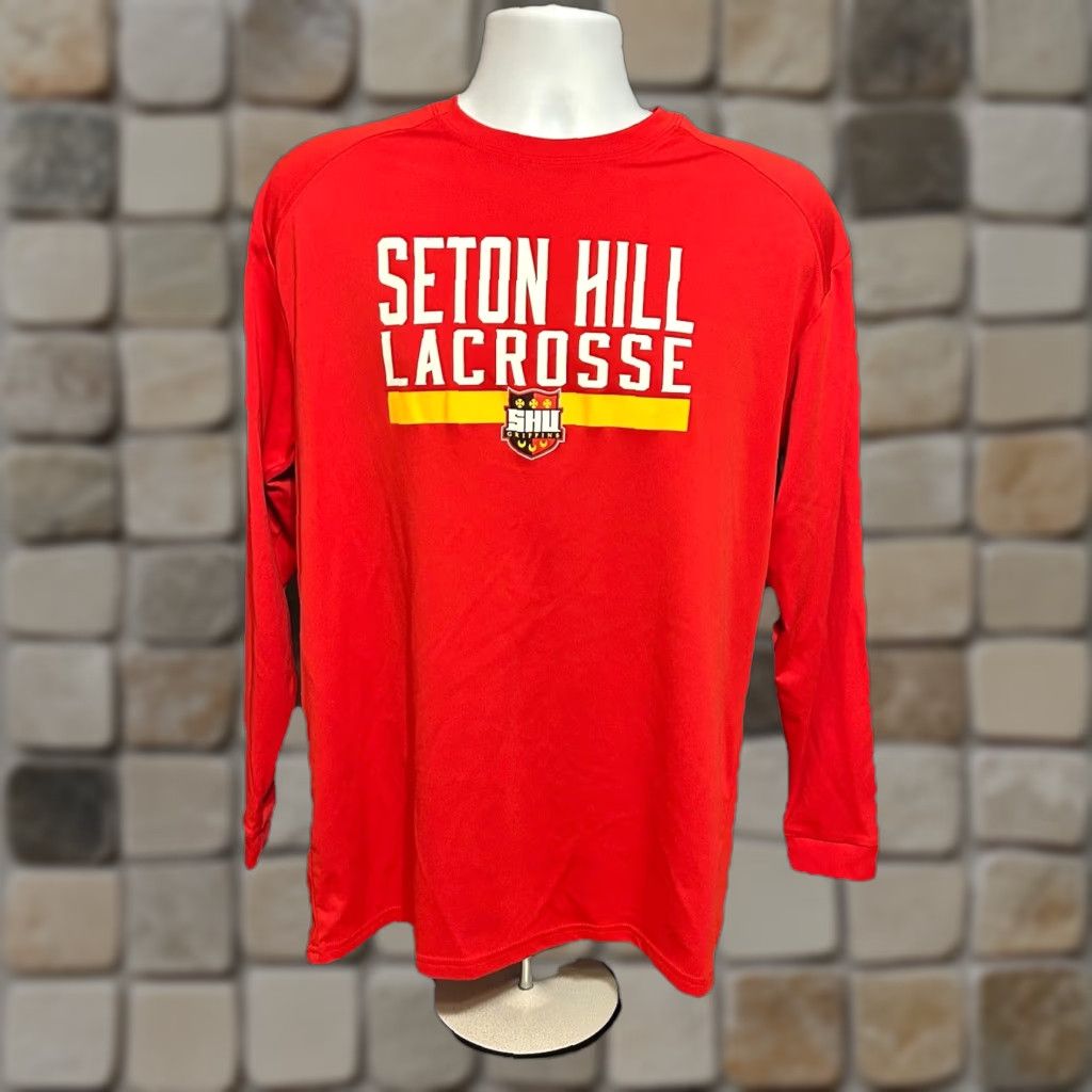 CB Sports Seton Hill Lacrosse Long Sleeve Shirt Men Large Red Front Graphic BSN Sports Crew Neck Pullover Size US L / EU 52-54 / 3 - 1 Thumbnail