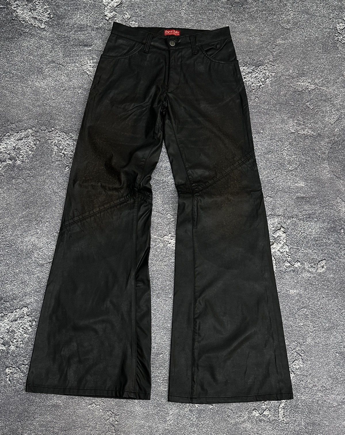 Vintage Vintage Distressed Flared Leather Pants Japan Archive Y2k 