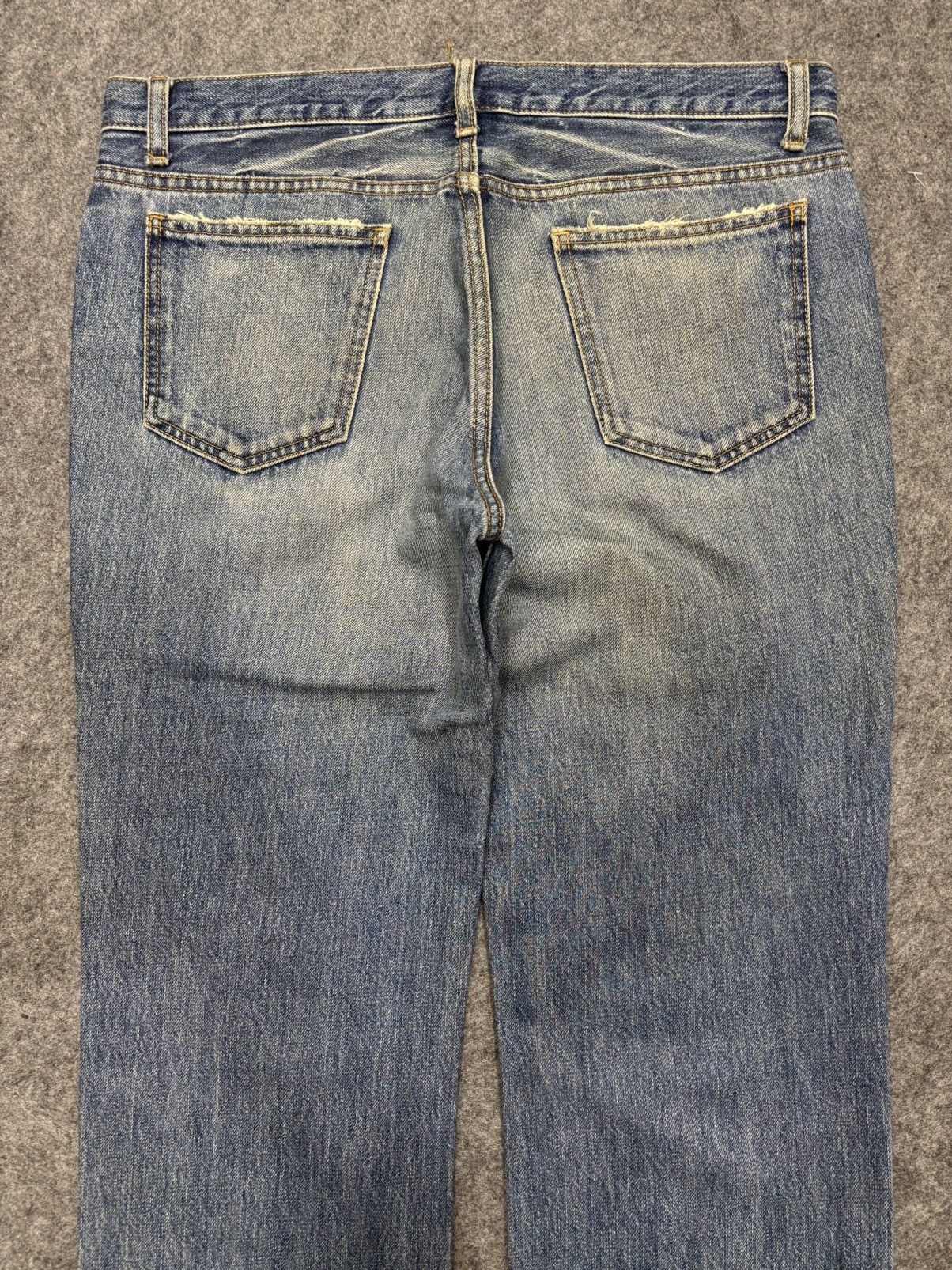 Japanese Brand 💥Vintage LOUNGE LIZARD Japan Crash Distressed Denim F679 Size US 33 - 15 Thumbnail