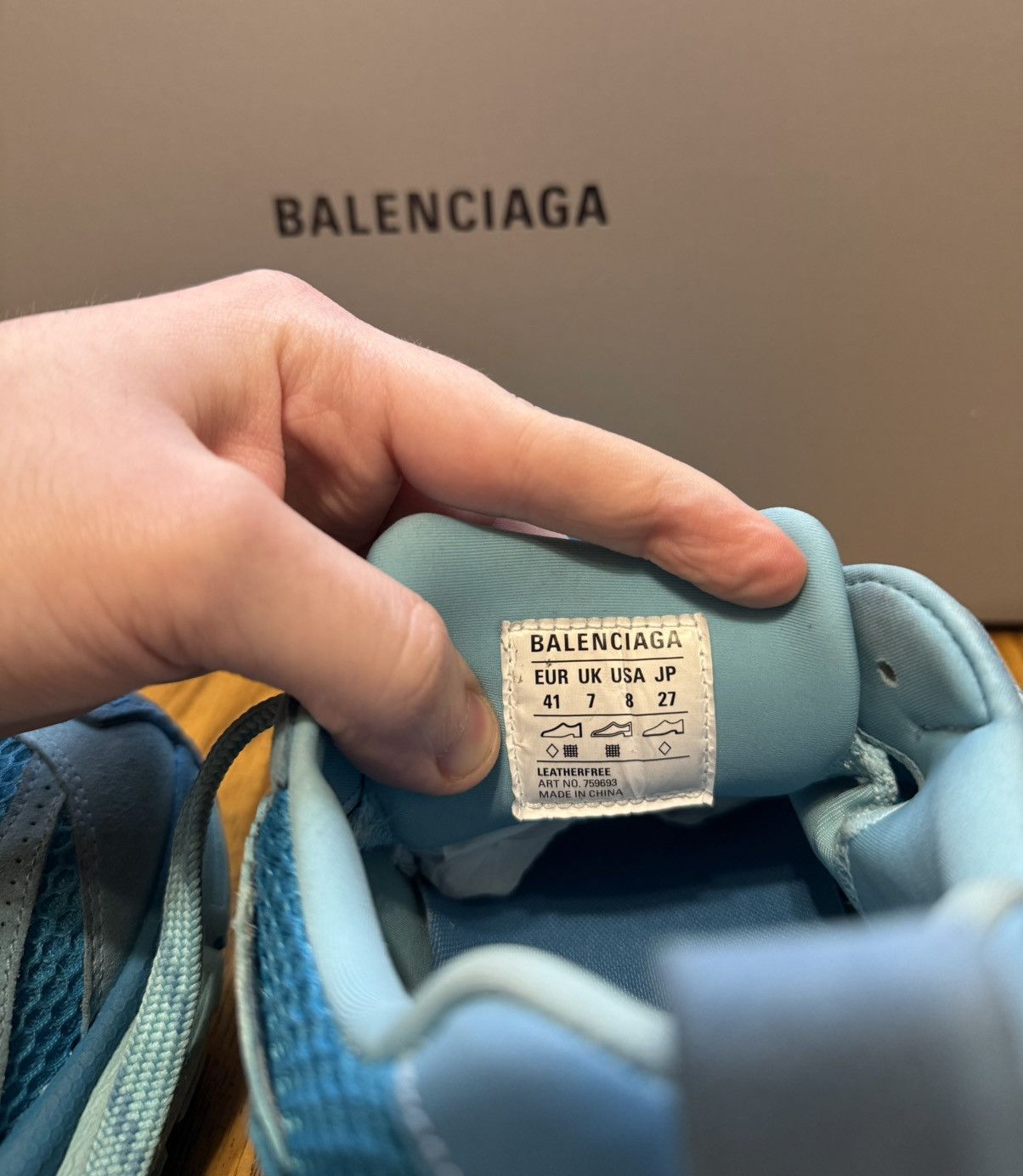 Balenciaga Balenciaga 3XL Worn Out Sneaker (Blue) Size US 8 / EU 41 - 7 Thumbnail