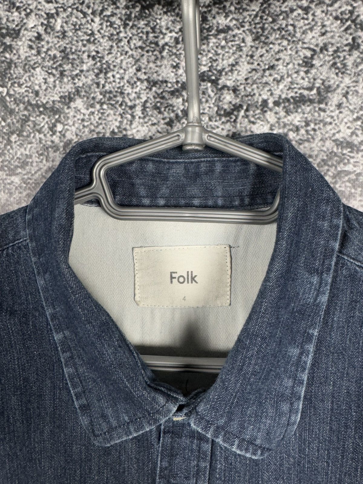 Folk Men’s FOLK Long Sleeve Denim Shirt Button Up Casual Size 4 Size US L / EU 52-54 / 3 - 7 Thumbnail