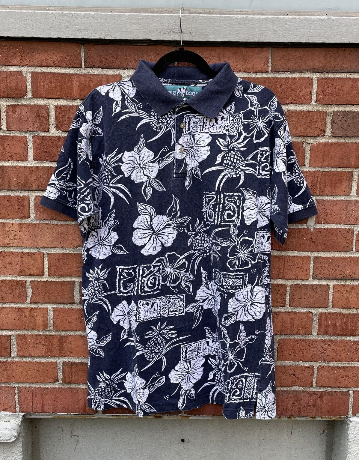 Big Dogs Vintage 90s Big Dogs AOP Hawaiian Polo Shirt Size US L / EU 52-54 / 3 - 1 Thumbnail