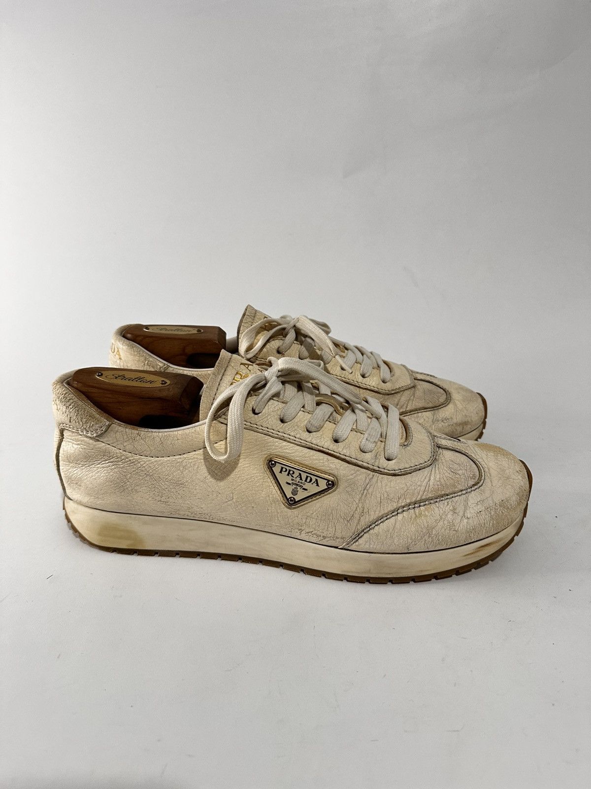 Prada Prada Milano Triangle Logo Low Top Sneakers. Size US 9.5 / EU 42-43 - 1 Thumbnail