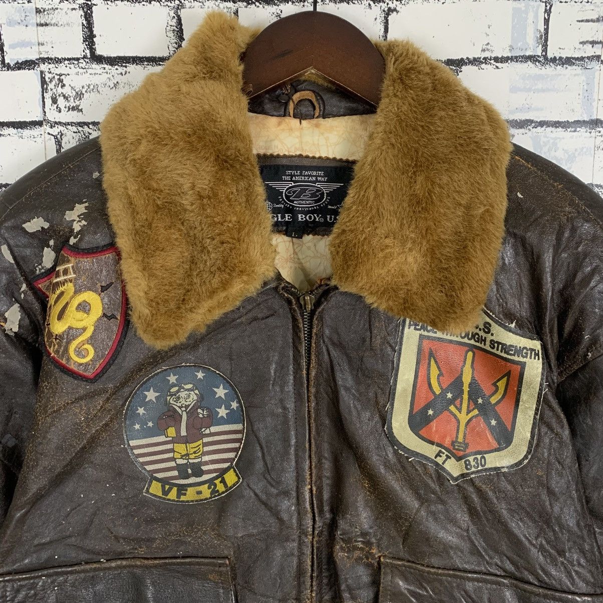 Bugle Boy Vintage Bugle Boy US Air Force Flight Leather Jacket Size US L / EU 52-54 / 3 - 2 Thumbnail